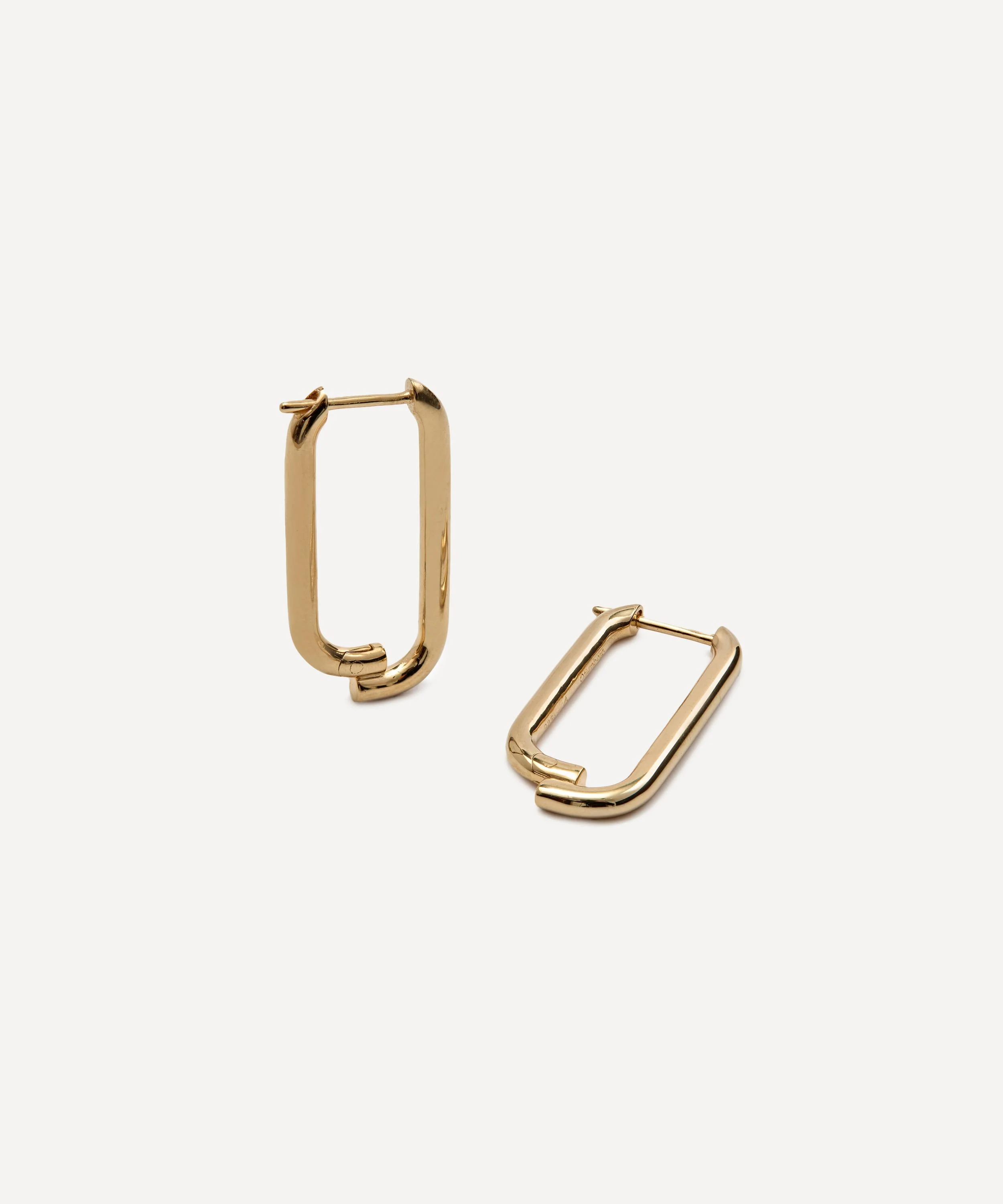 14ct Gold-Plated Vermeil Silver Mosaic Hoop Earrings - 1