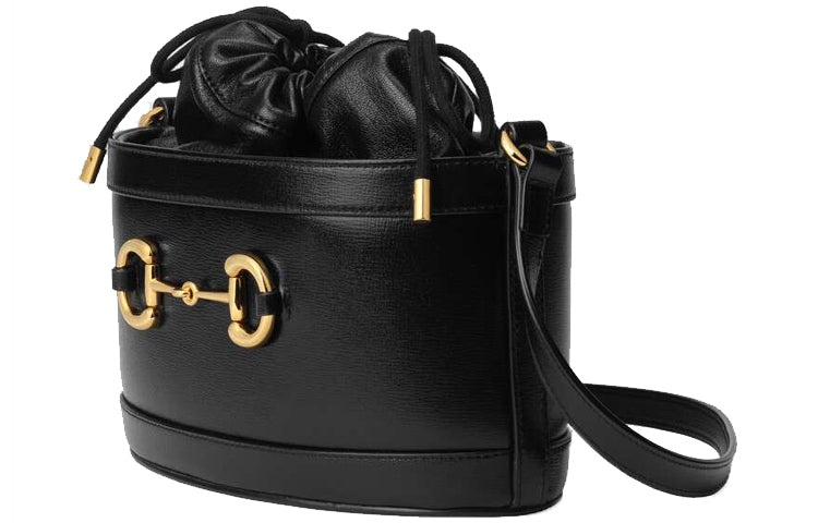 (WMNS) Gucci Horsebit 1955 Drawstring Bucket Bag 'Black' 602118-1DBLG-1000 - 2