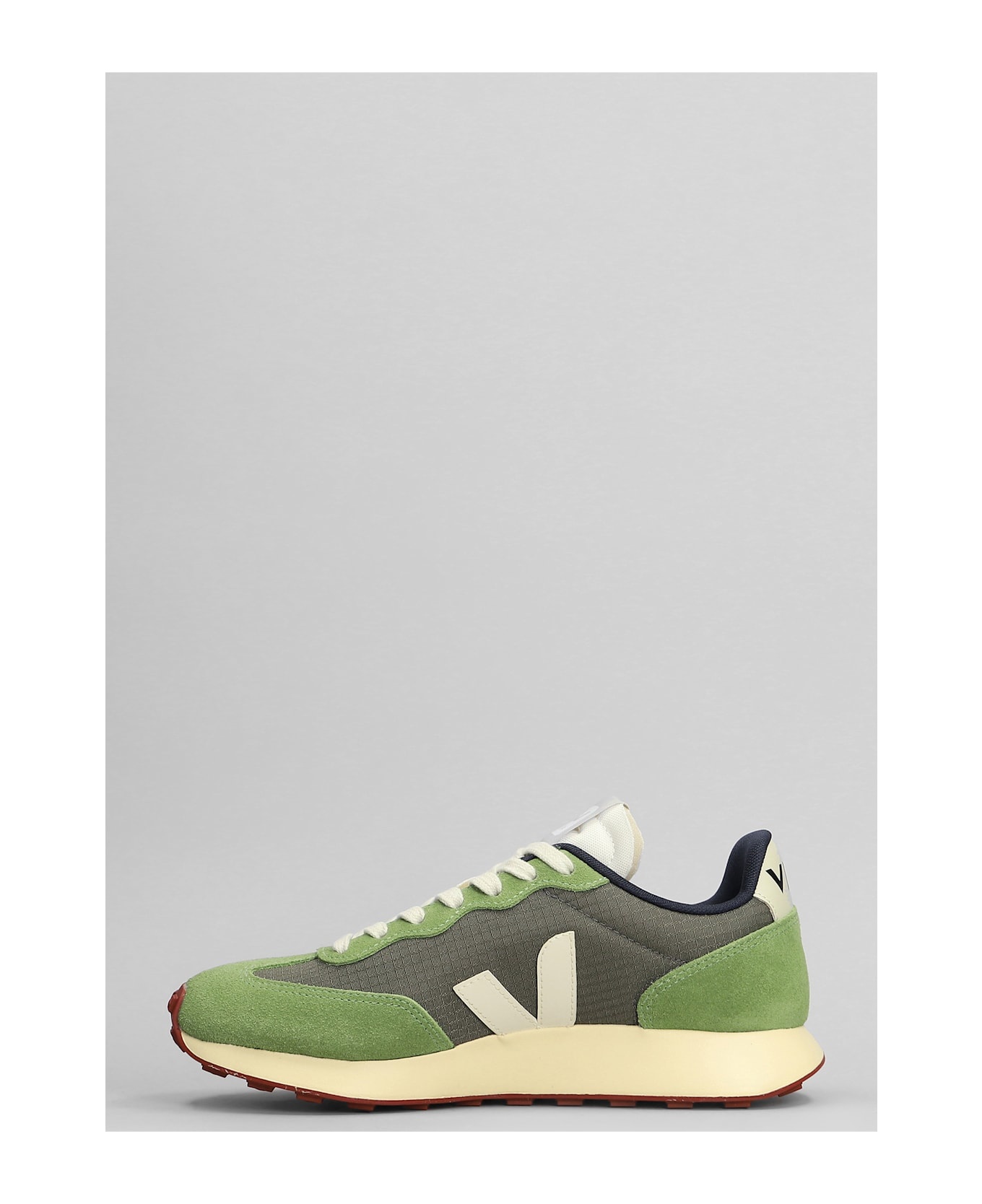 Rio Branco Ii Sneakers In Green Suede And Fabric - 3
