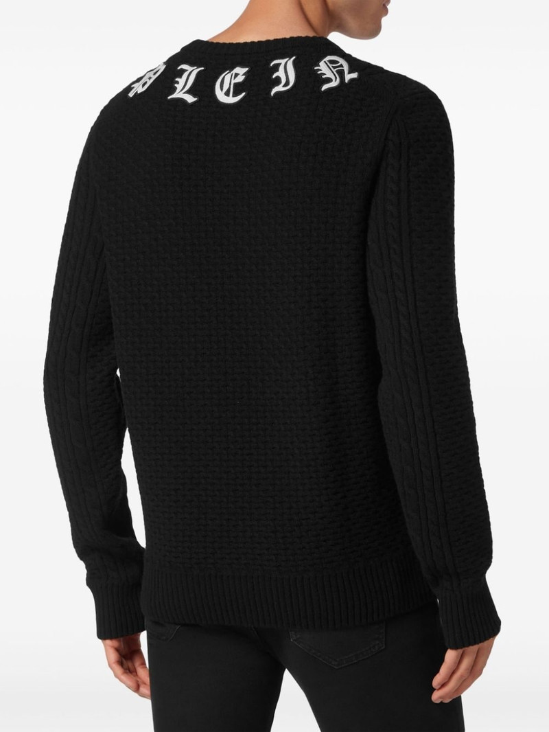 logo-embroidered cashmere jumper 4