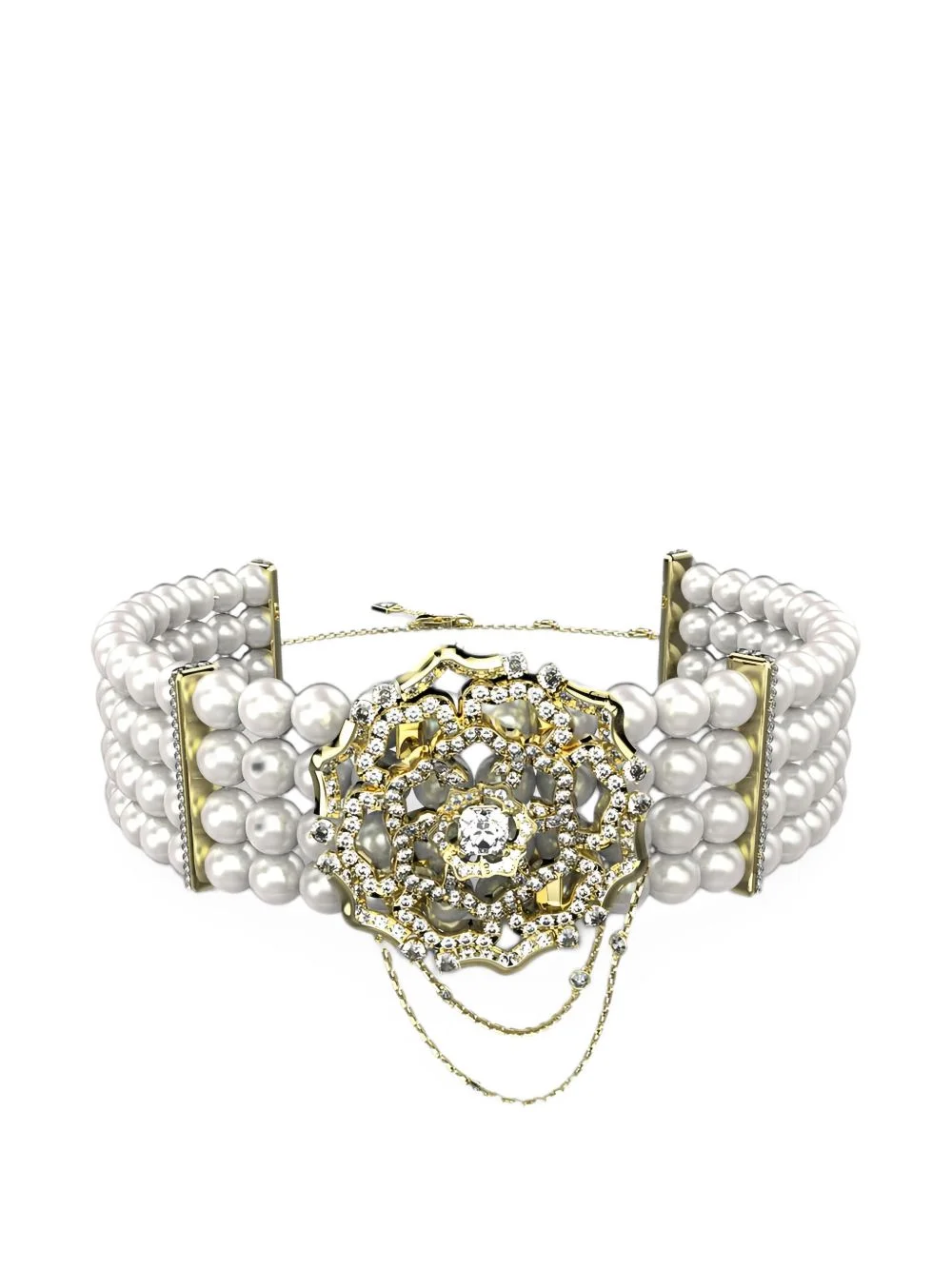 Peony pearl choker necklace - 1