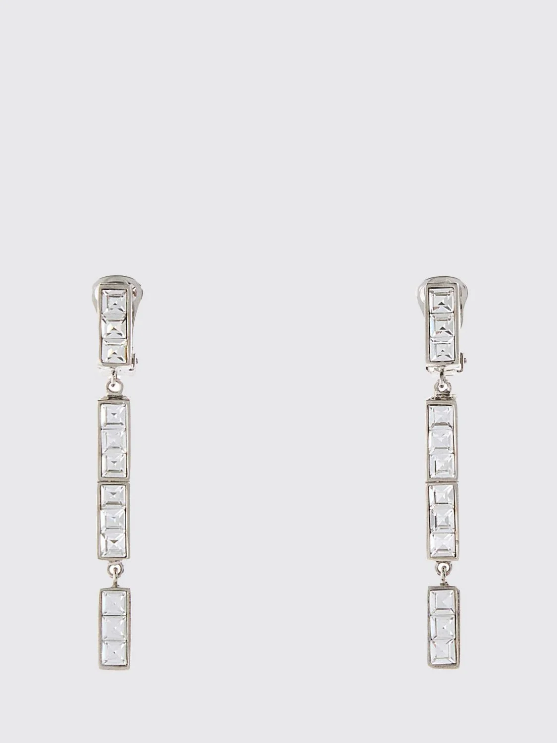 ALESSANDRA RICH Brass Earrings with Set Rhinestones - 1