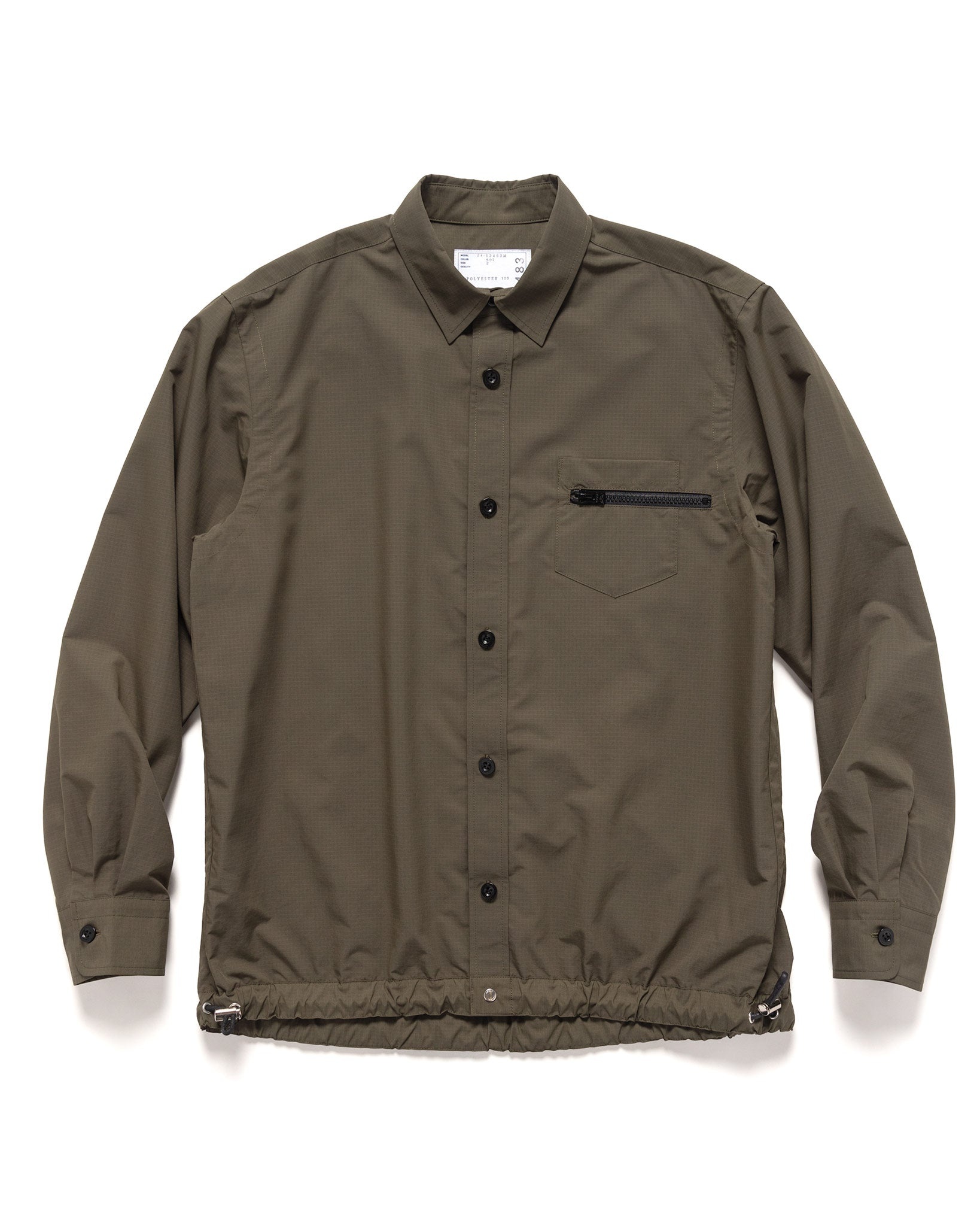 sacai Rip Stop Shirt Khaki | REVERSIBLE
