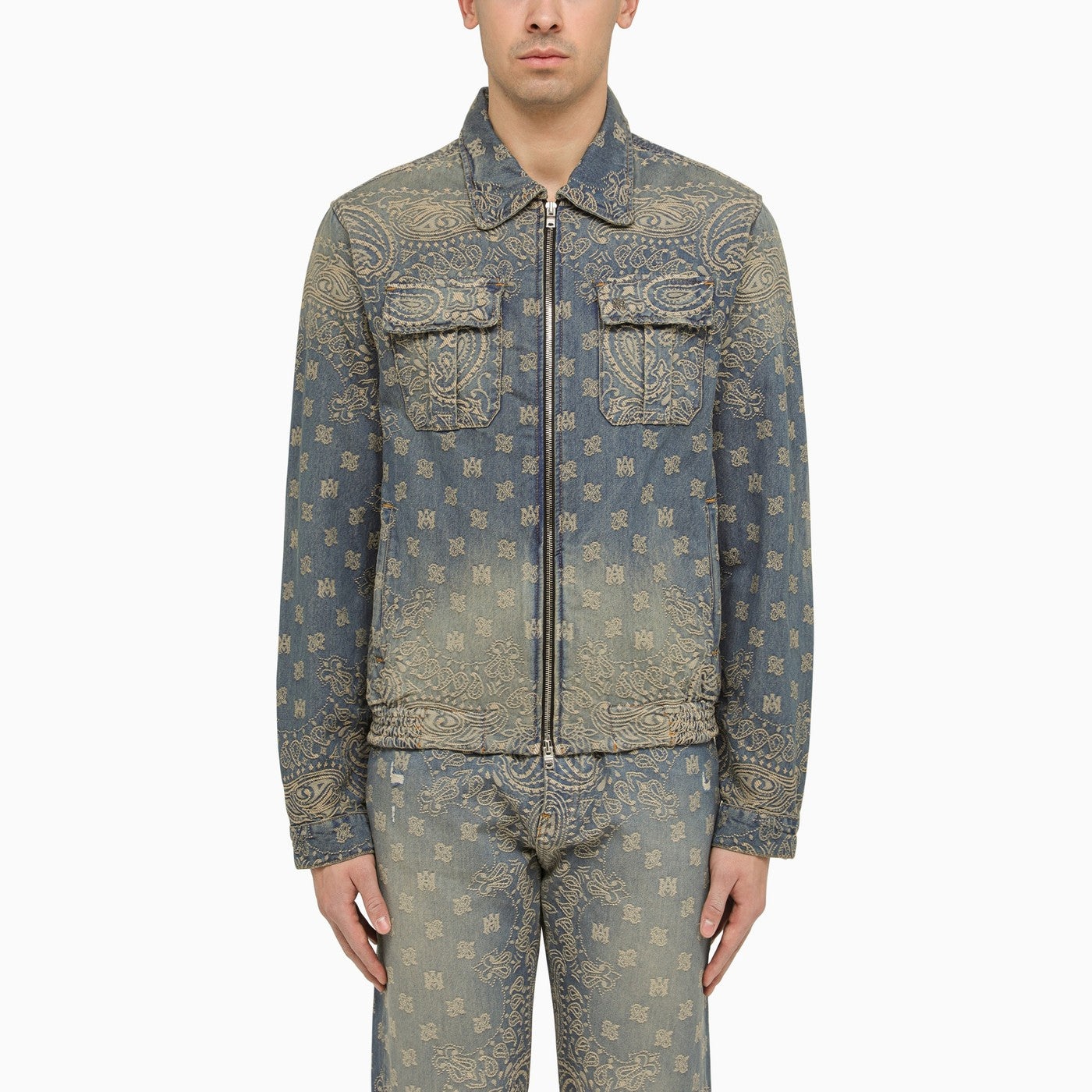 Amiri Denim Bandana Pattern Jacket - 1