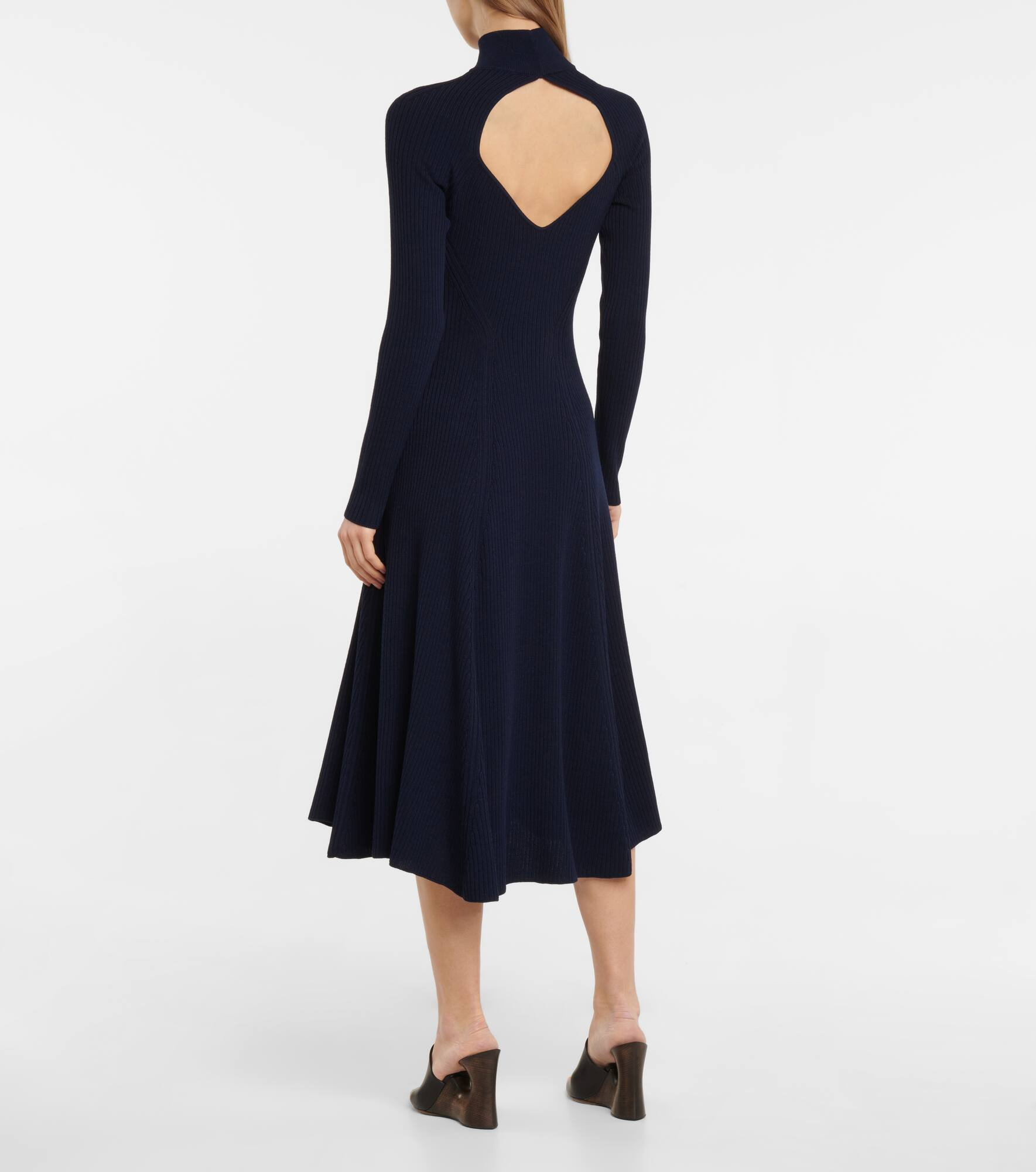 Ribbed-knit wool-blend midi dress - 3