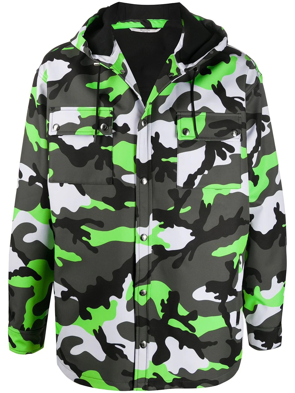 camouflage print hooded jacket - 1