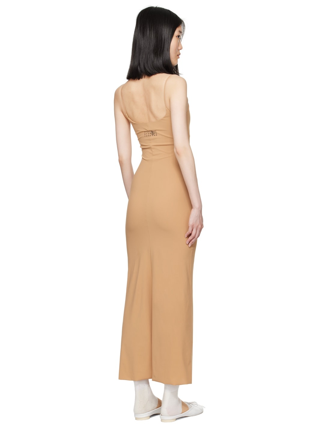 Beige Scoop Neck Maxi Dress - 3