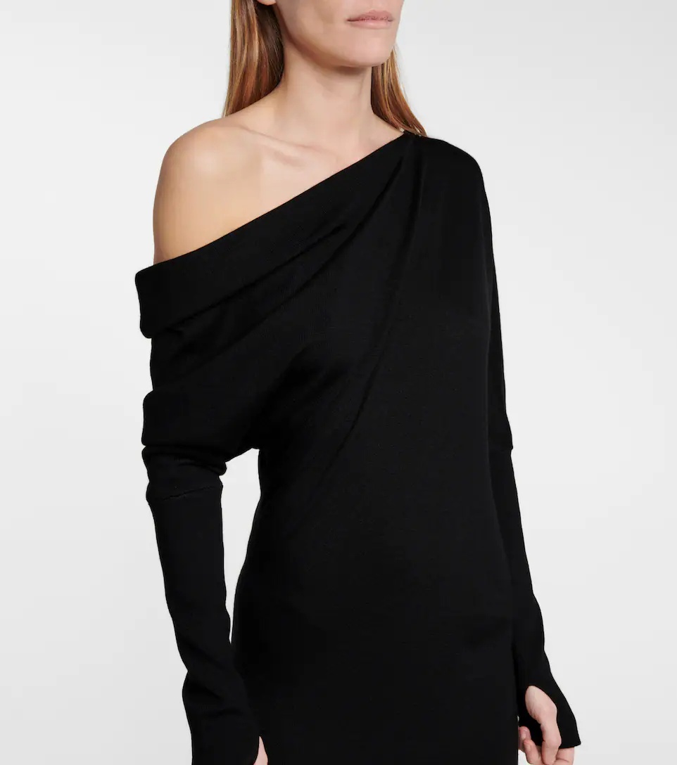 Cashmere and silk off-shoulder midi dress - 4