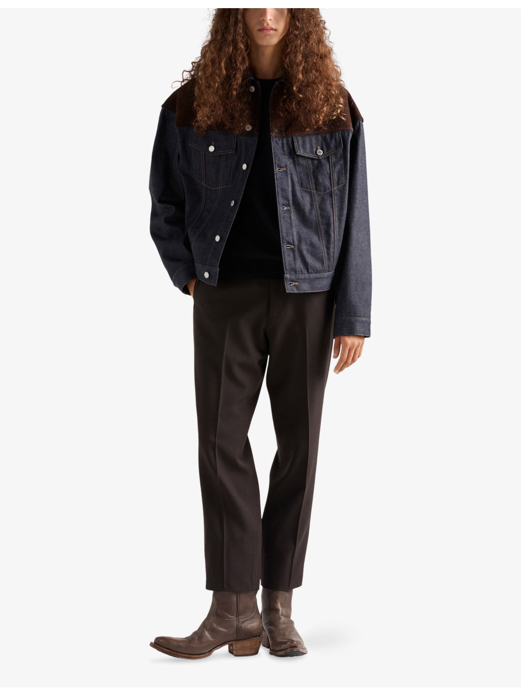 Classic-Fit Denim and Suede Blouson Jacket - 2
