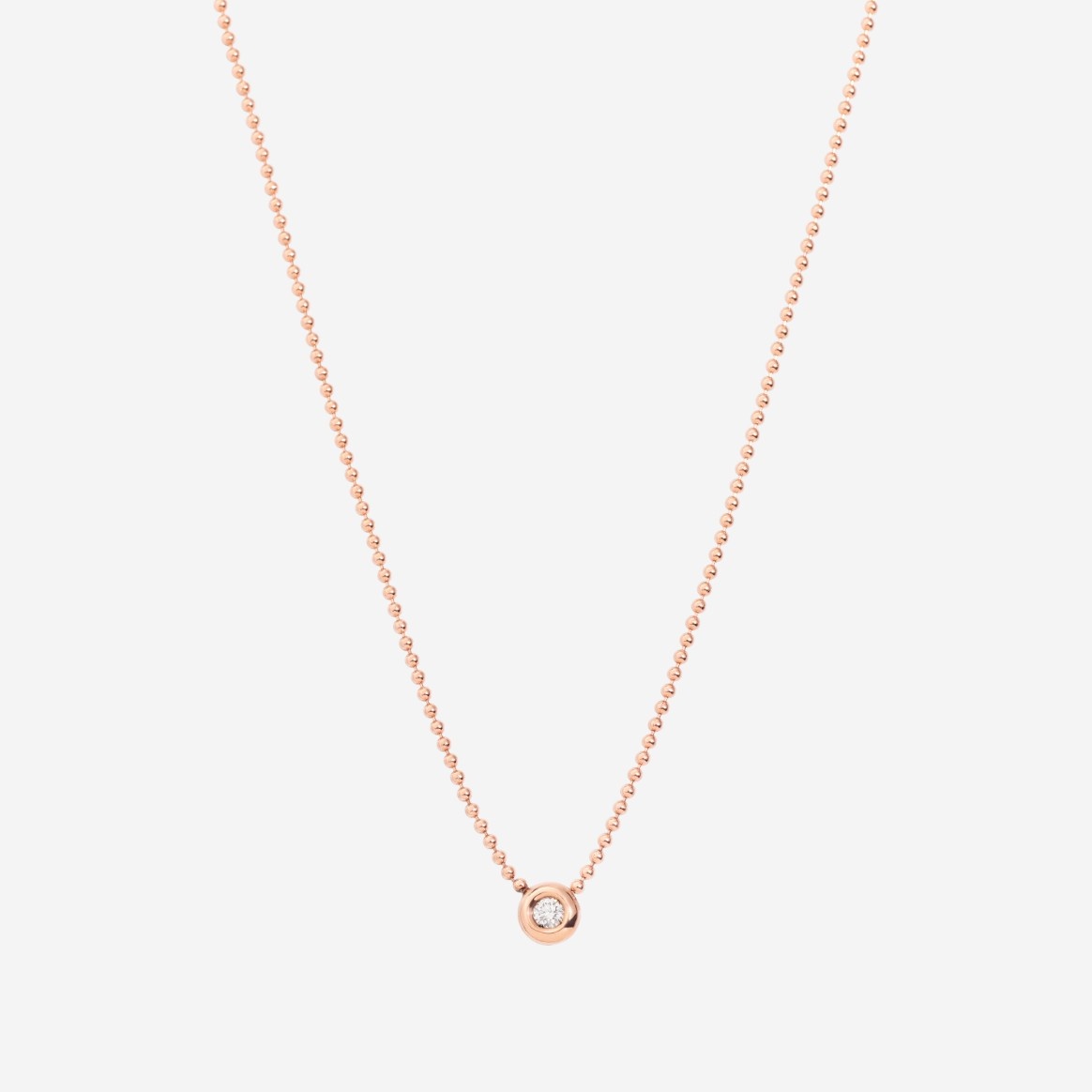Rose Gold & White Diamond Bollicine Necklace - 1