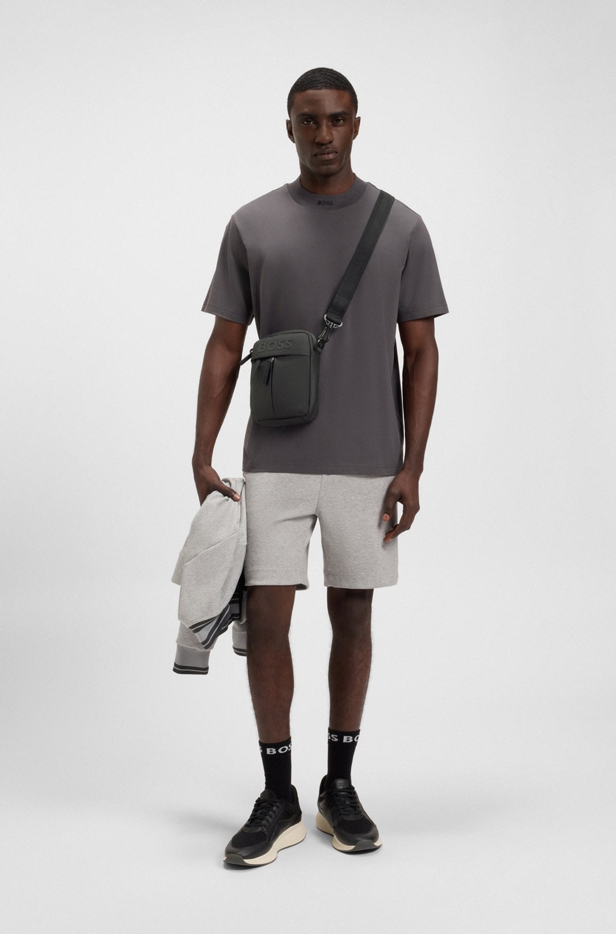 FAUX-LEATHER REPORTER BAG WITH TONAL LOGO - 3