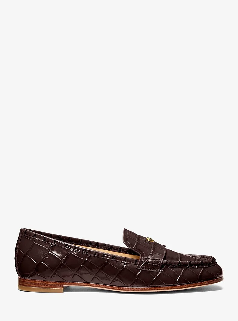 Jennings Crocodile Embossed Leather Loafer - 1