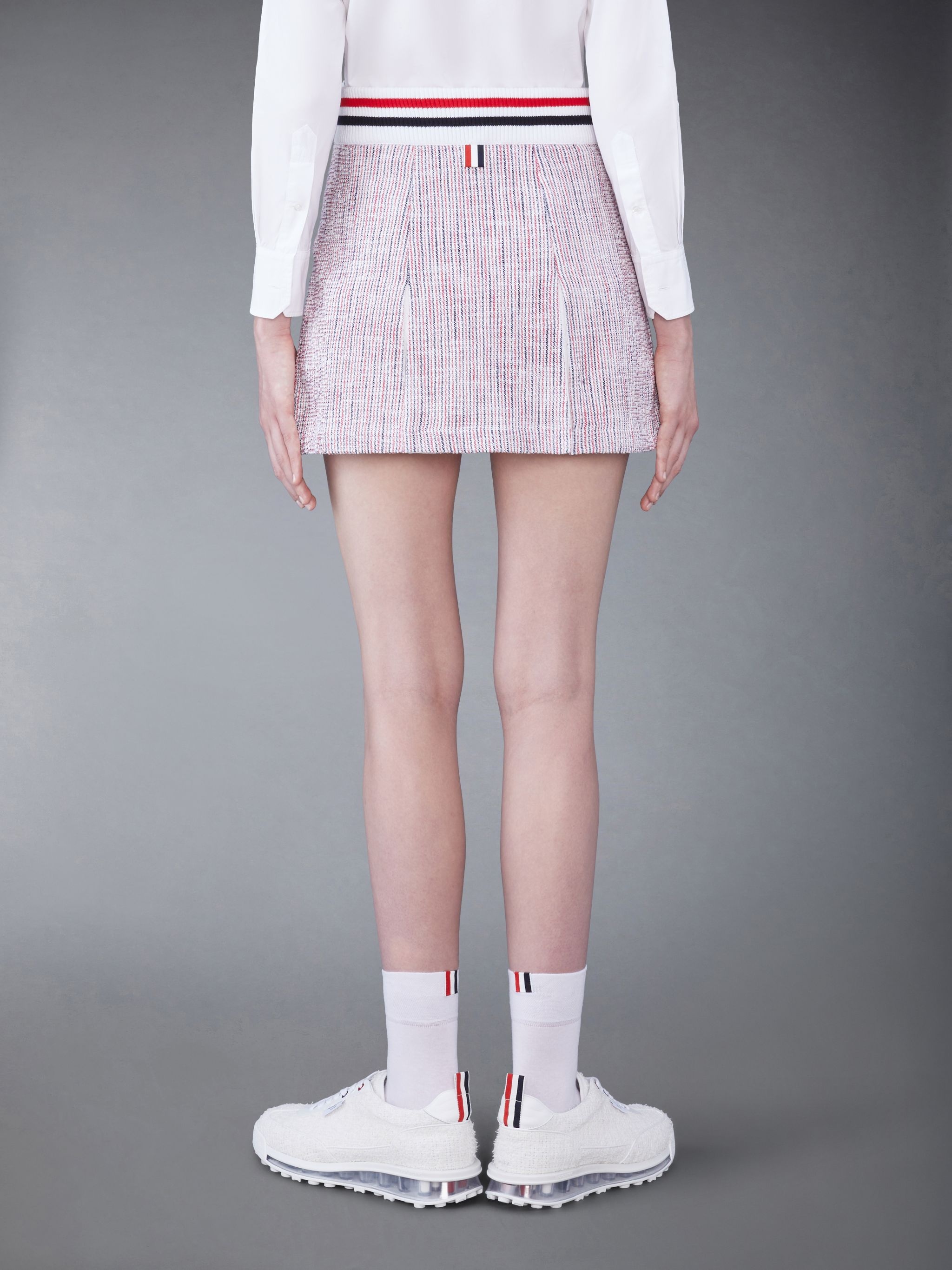 tweed seersucker pleated skirt - 3