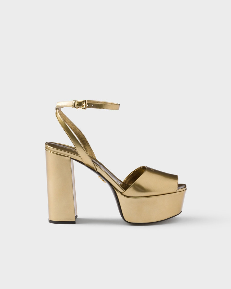 Metallic leather platform sandals 2