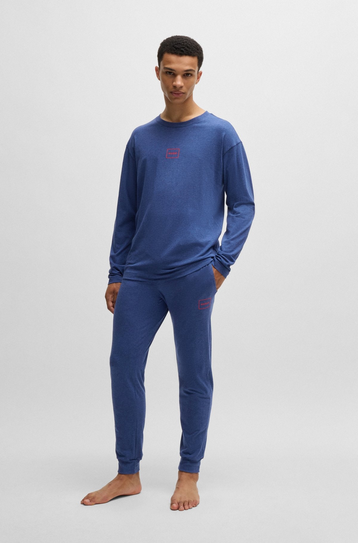 STRETCH-COTTON TRACKSUIT BOTTOMS WITH LOGO PRINT - 3