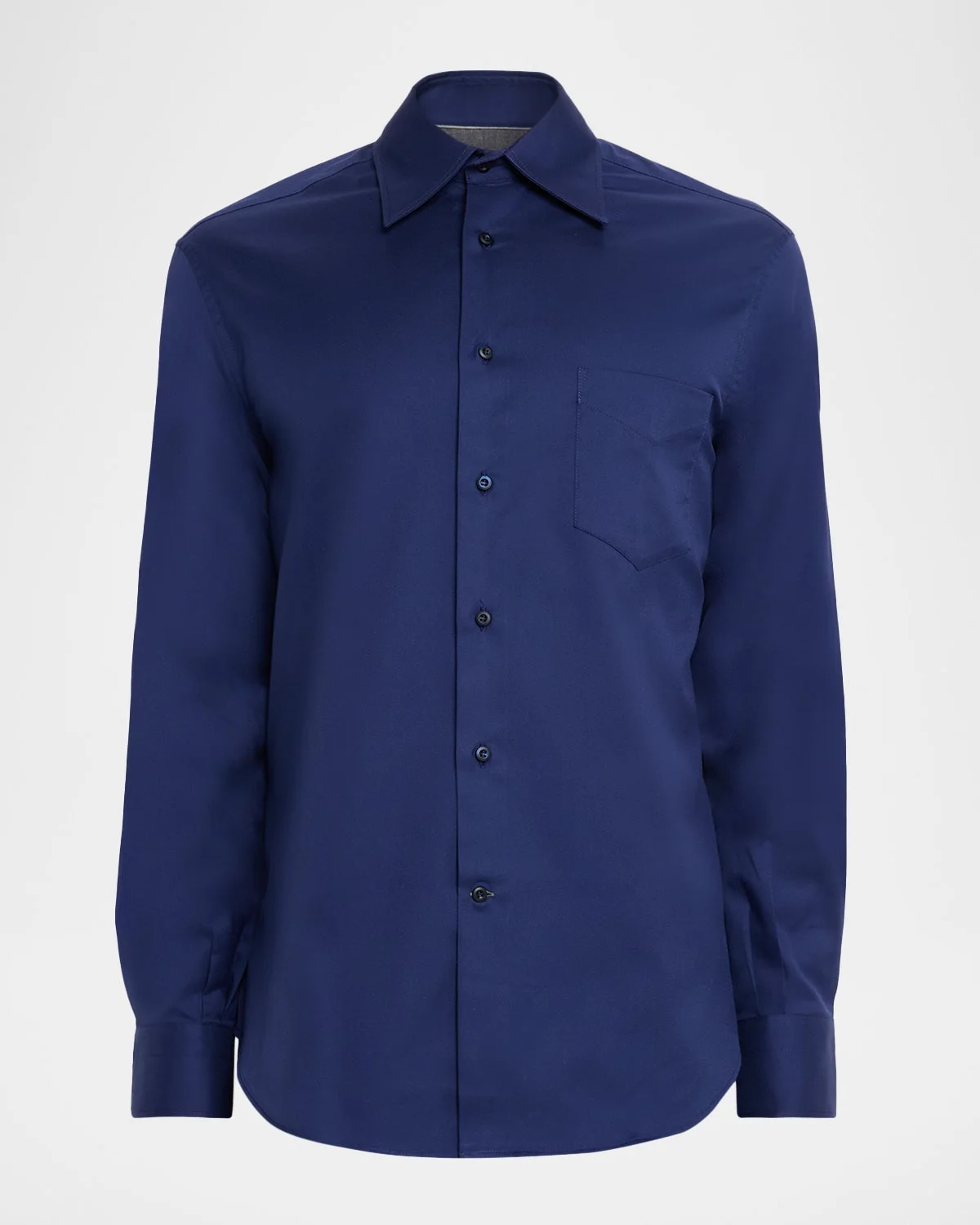 Men's Point-Collar Cotton Button-Down Shirt - 1