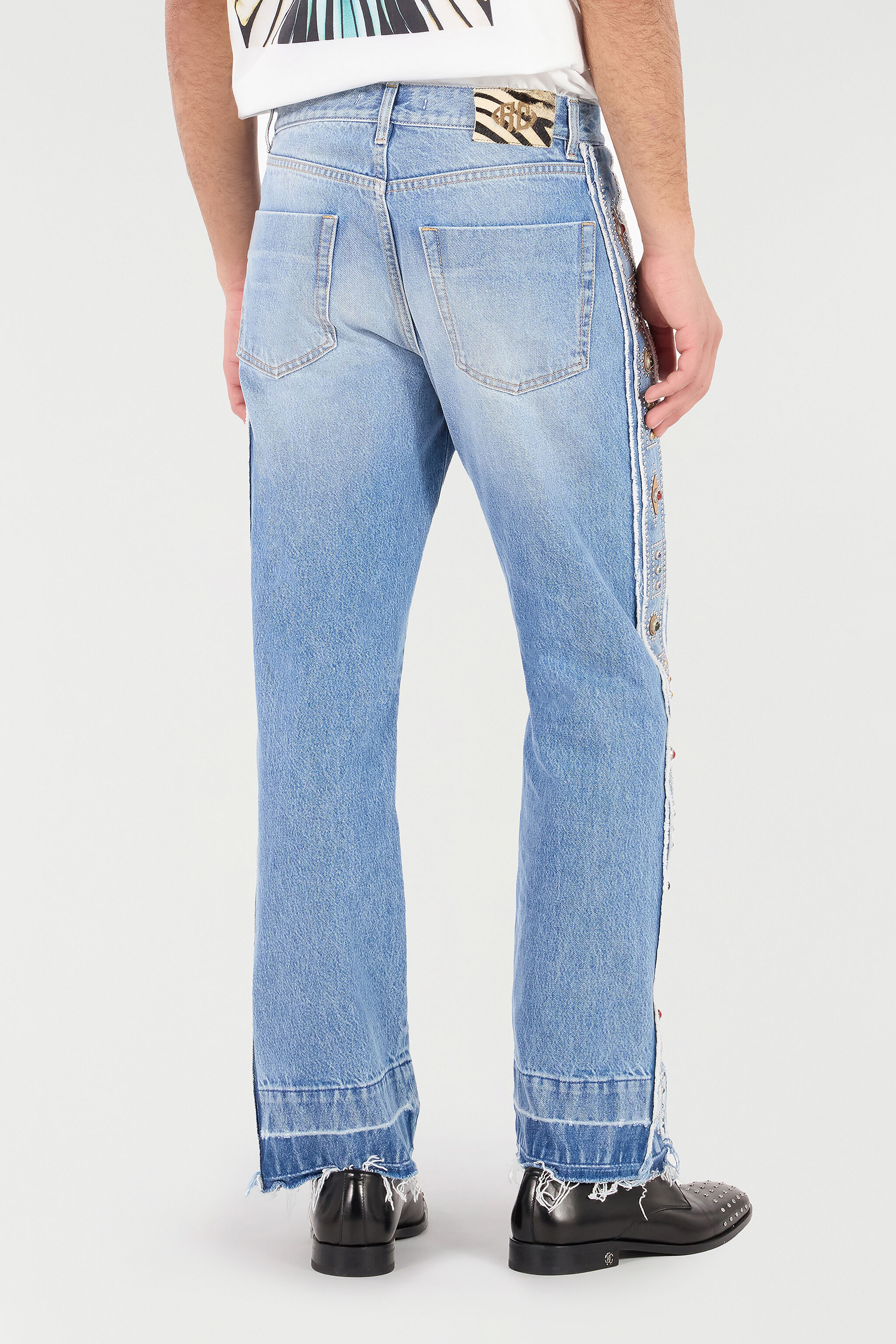 Jeans With Stud And Stone Pattern - 4