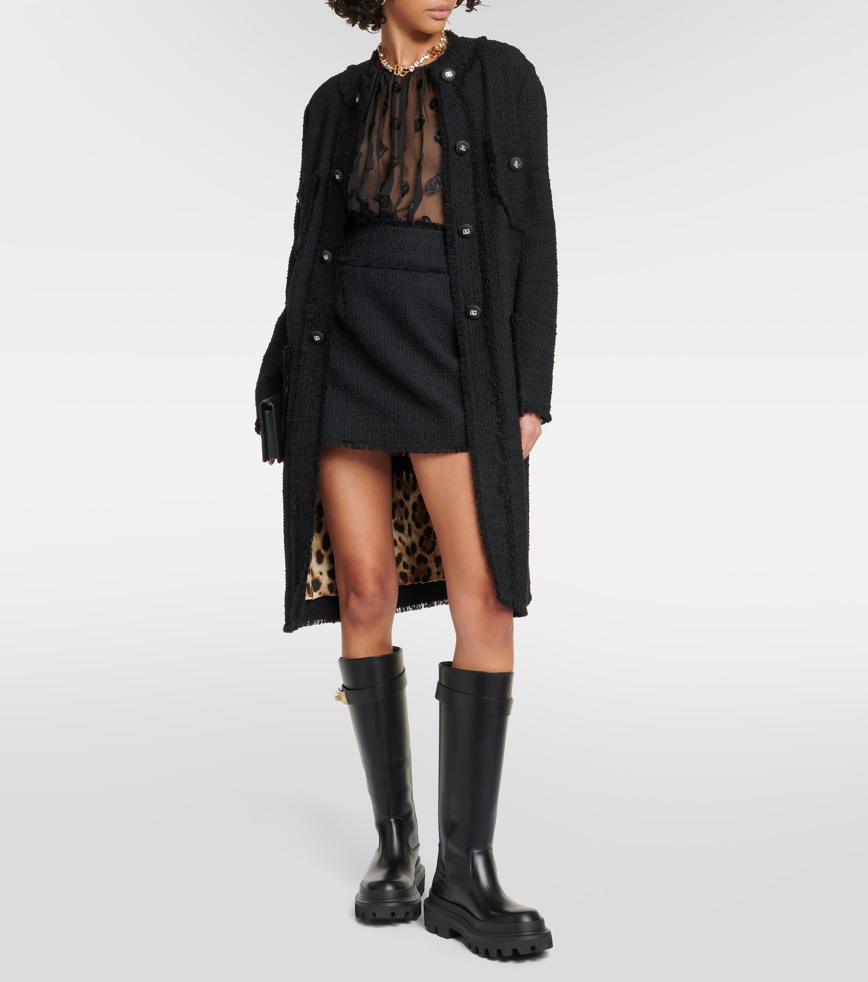 Wool-blend tweed miniskirt - 2