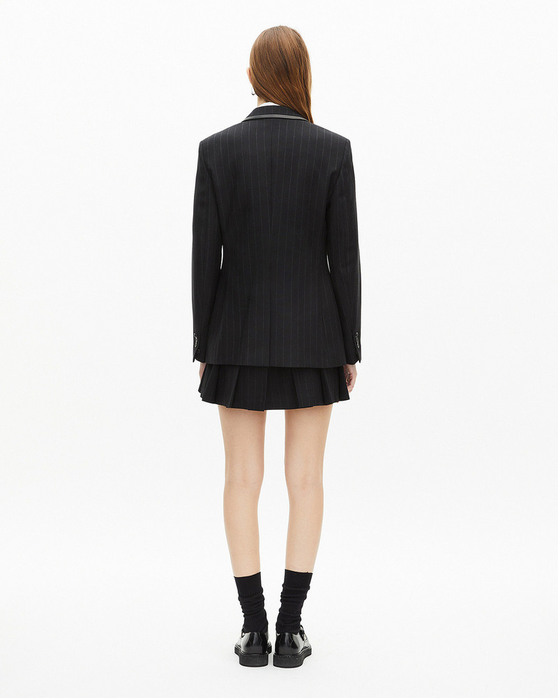 BLACK WOOL-BLEND TENNIS STRIPE JACKET 4