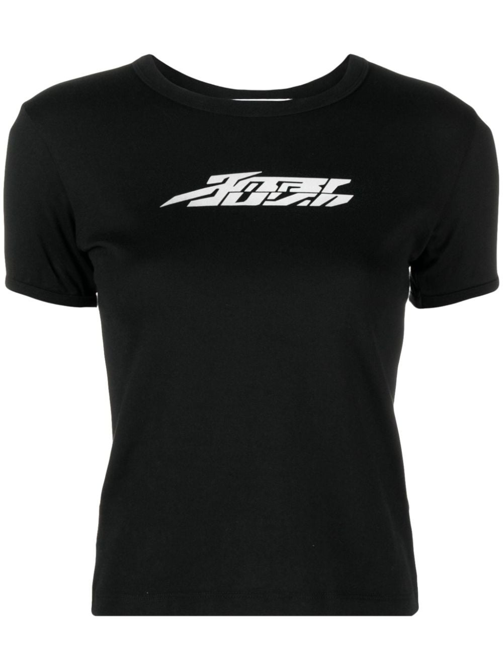 reflective-logo cotton T-shirt - 1