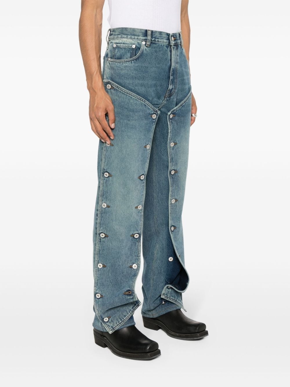 Evergreen Snap Off straight-leg jeans - 4