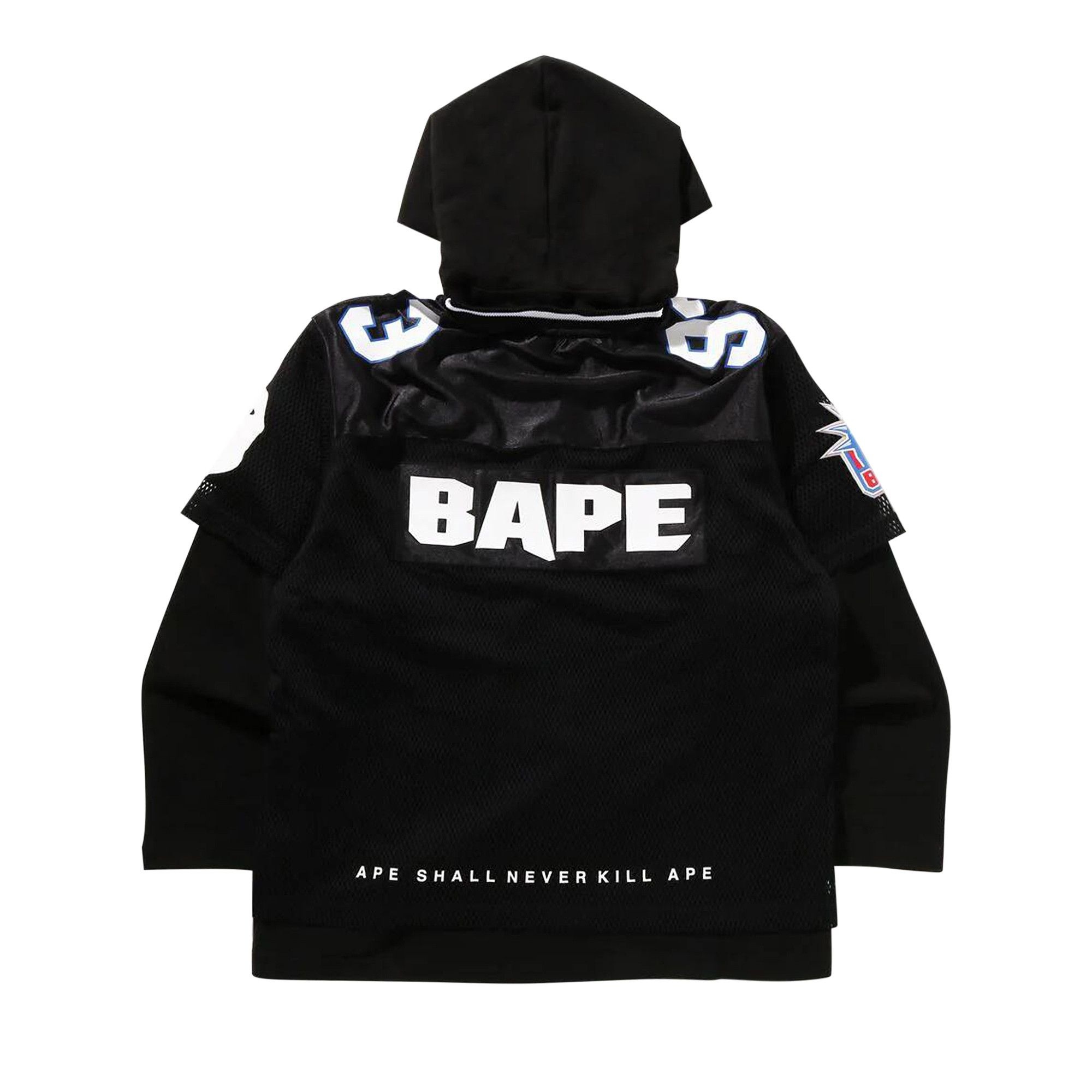 BAPE Multi Logo Layered Sleeves Relaxed Fit Football Jersey 'Black' - 2