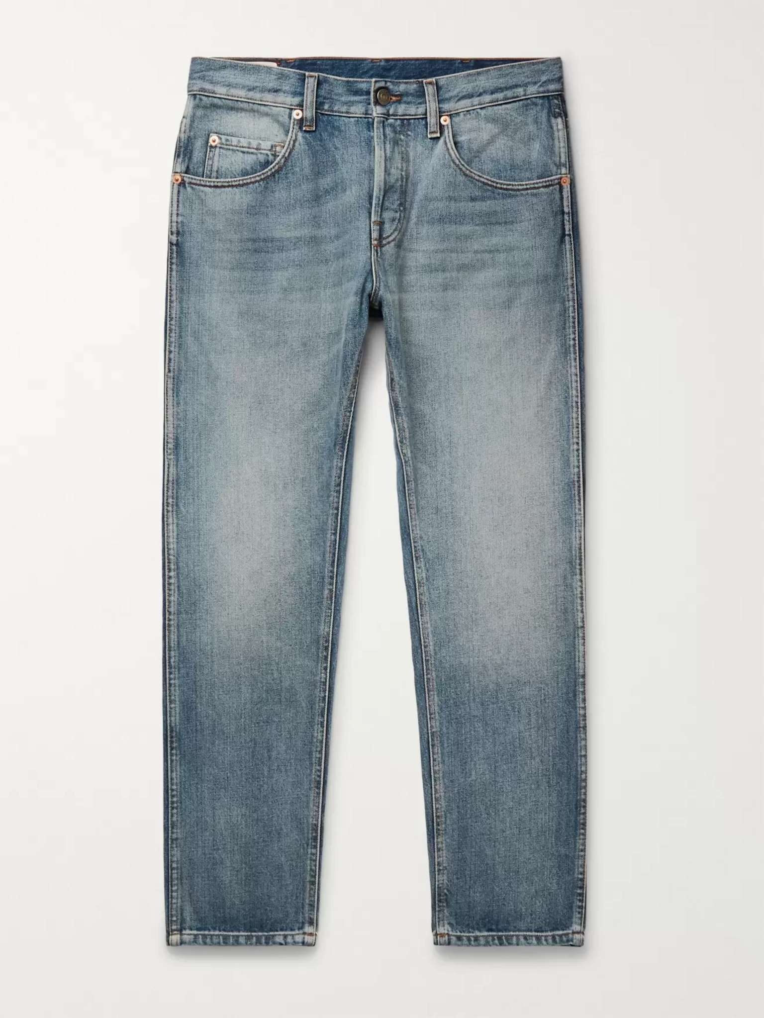 Slim-Fit Cropped Tapered Denim Jeans - 1