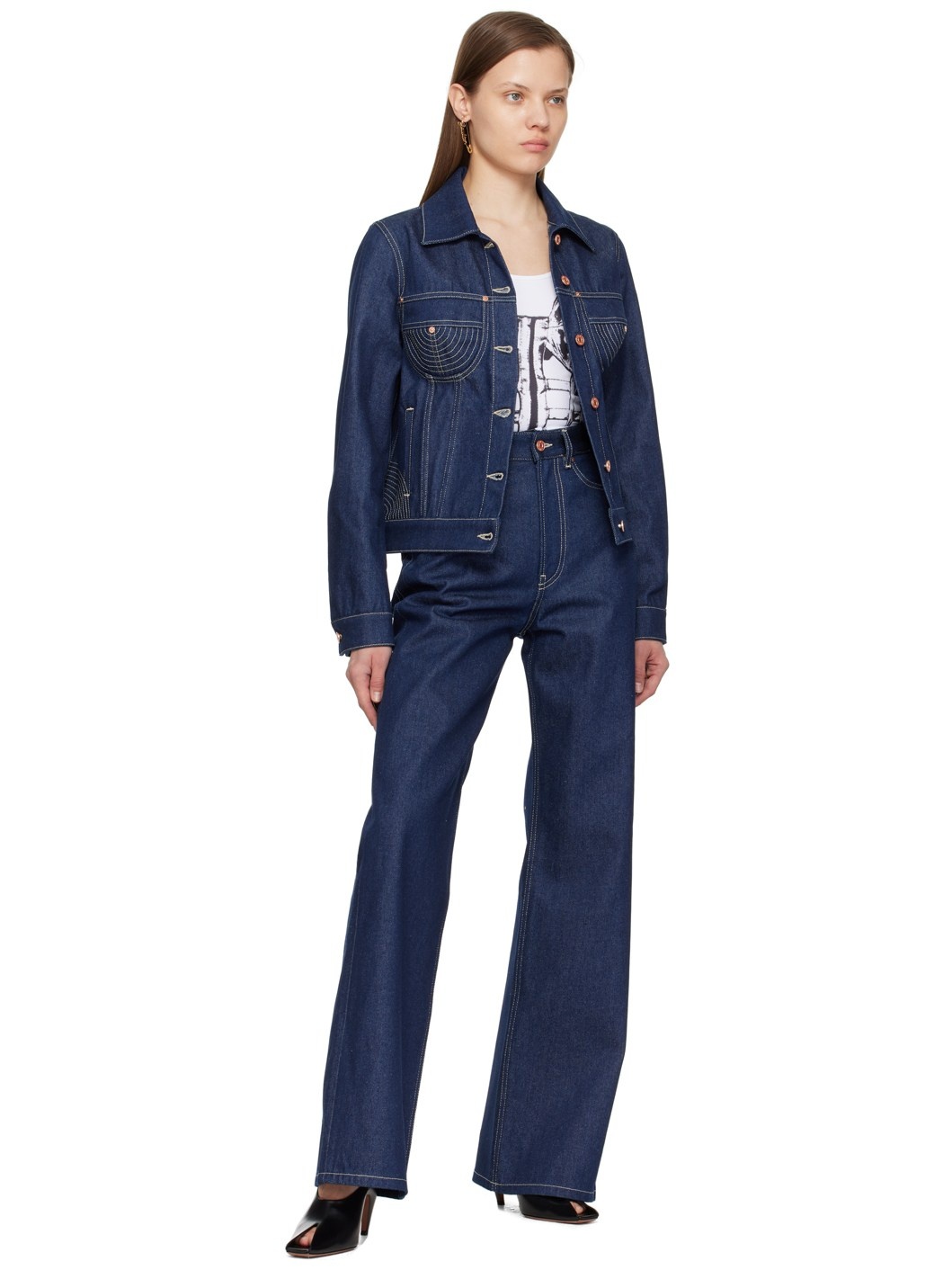 Indigo Paneled Denim Jacket - 4