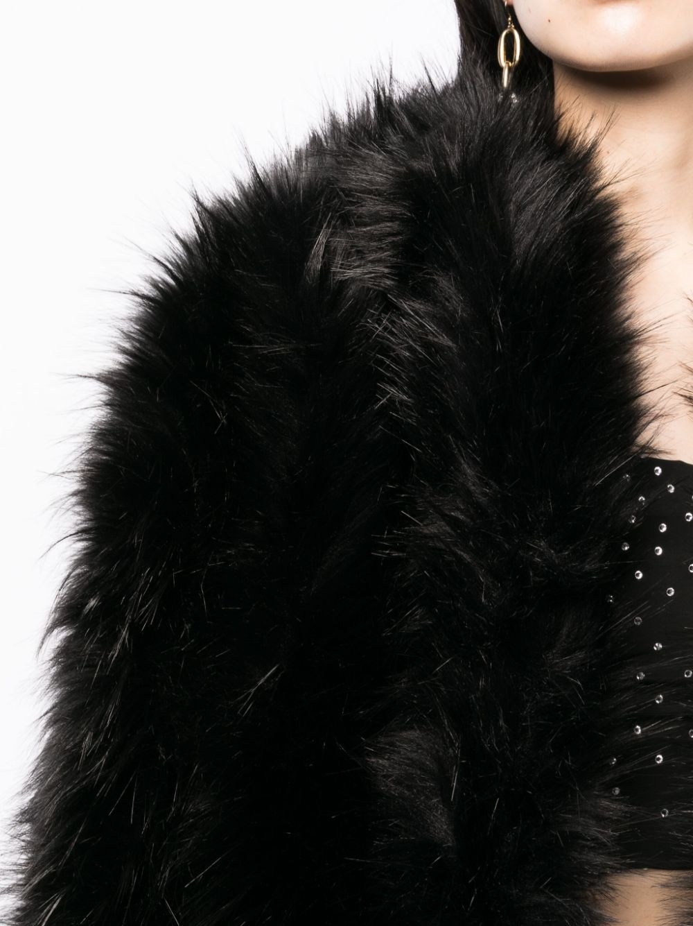 faux-fur design long-sleeve jacket - 5