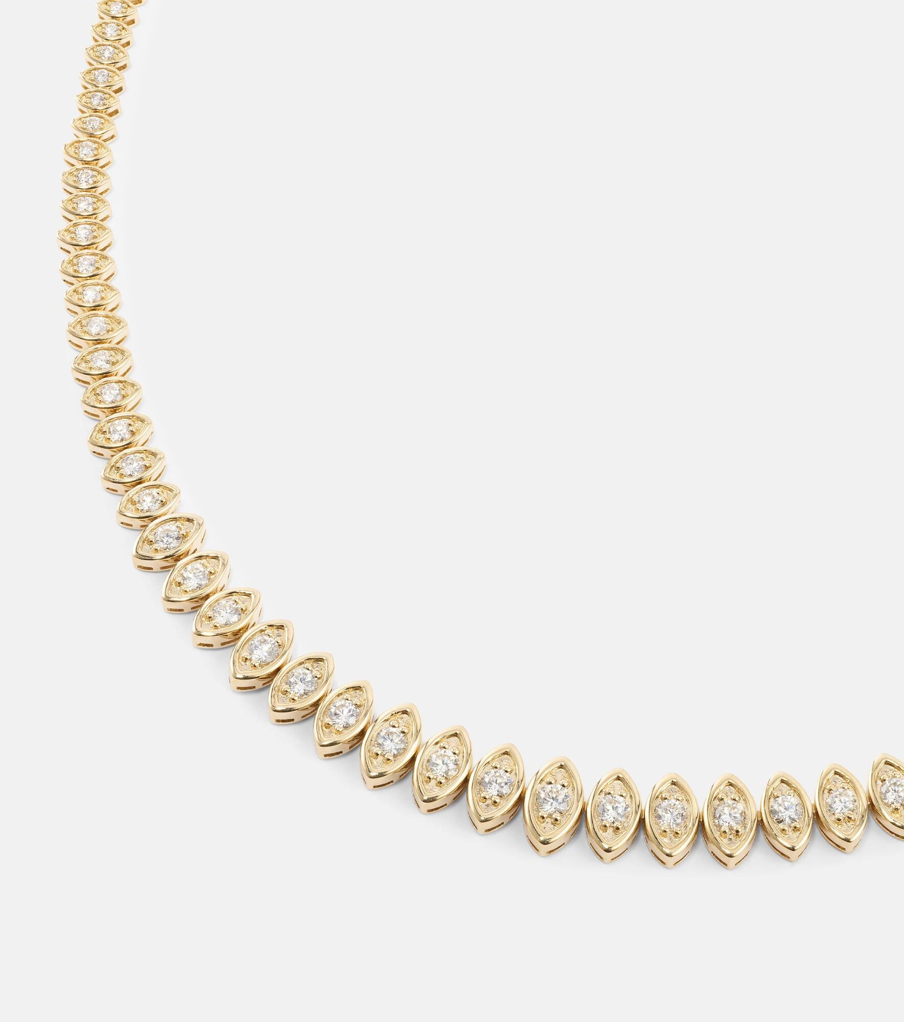 Eternity 14kt gold necklace with diamonds - 6