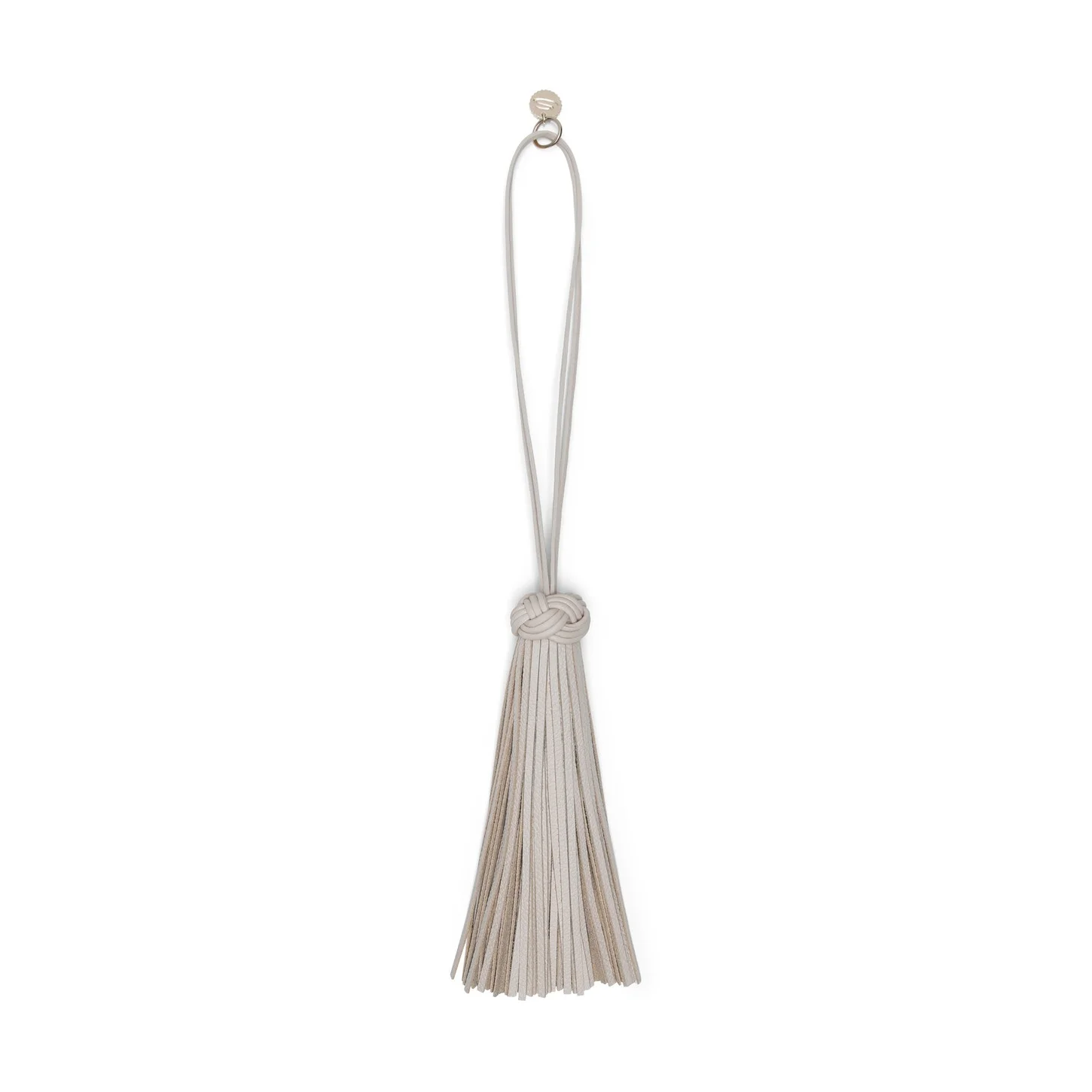 Beige leather tassel charm - 1