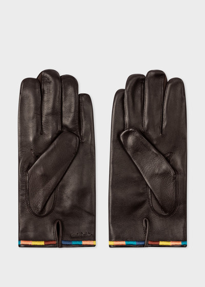 Paul Smith 'Artist Stripe' Leather Gloves outlook