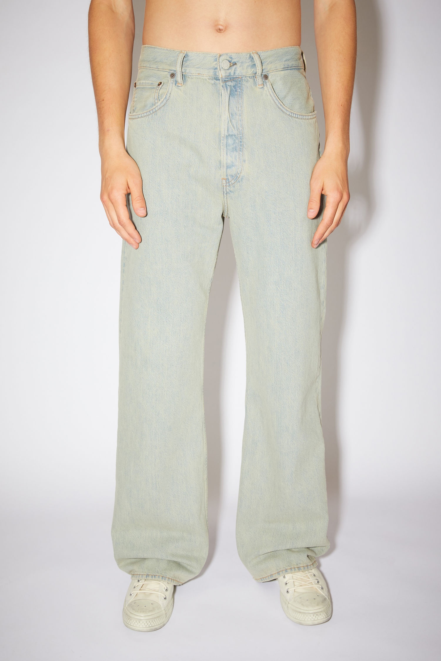 Loose bootcut jeans - Green/beige - 2