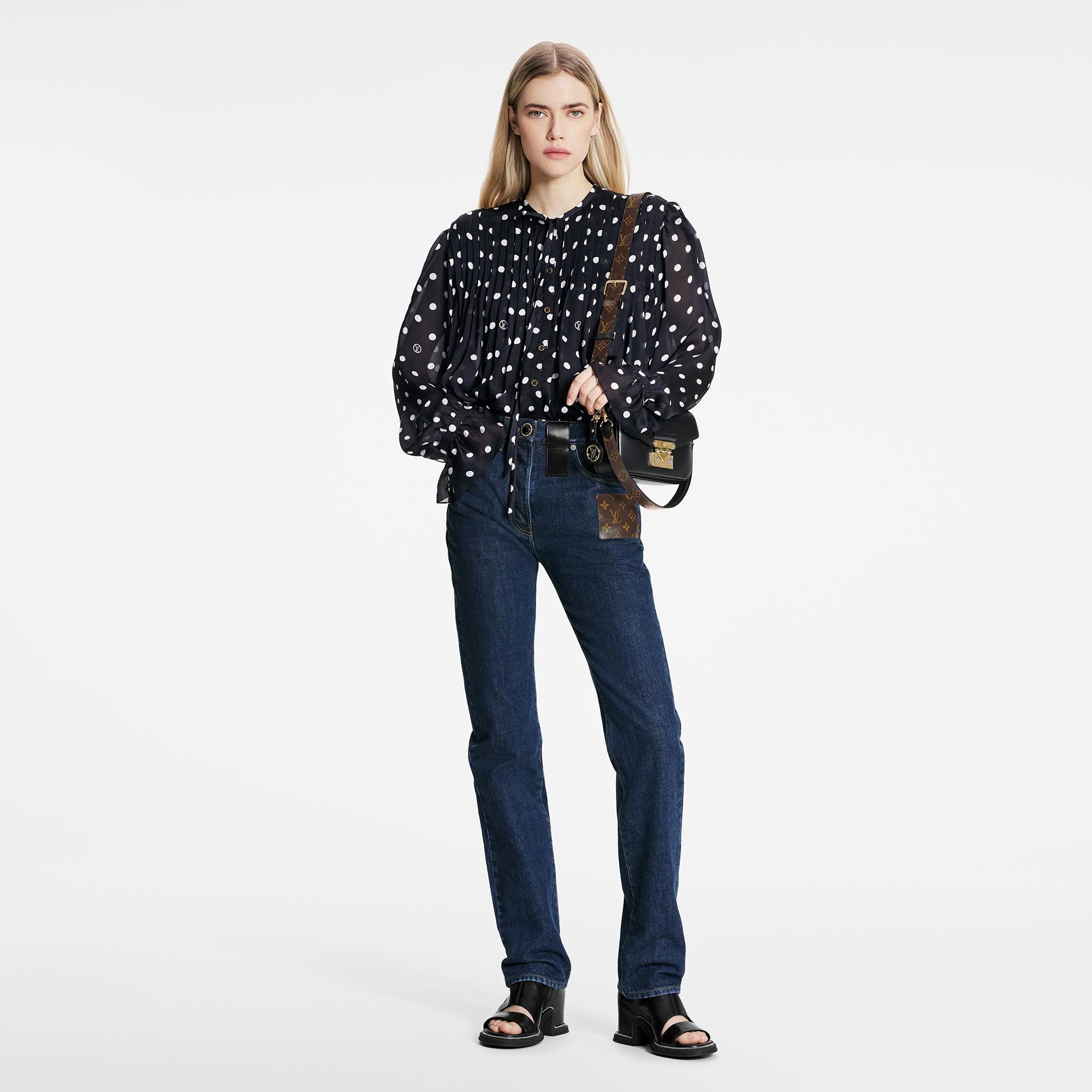 Monogram Patch Straight-Cut Jeans - 2