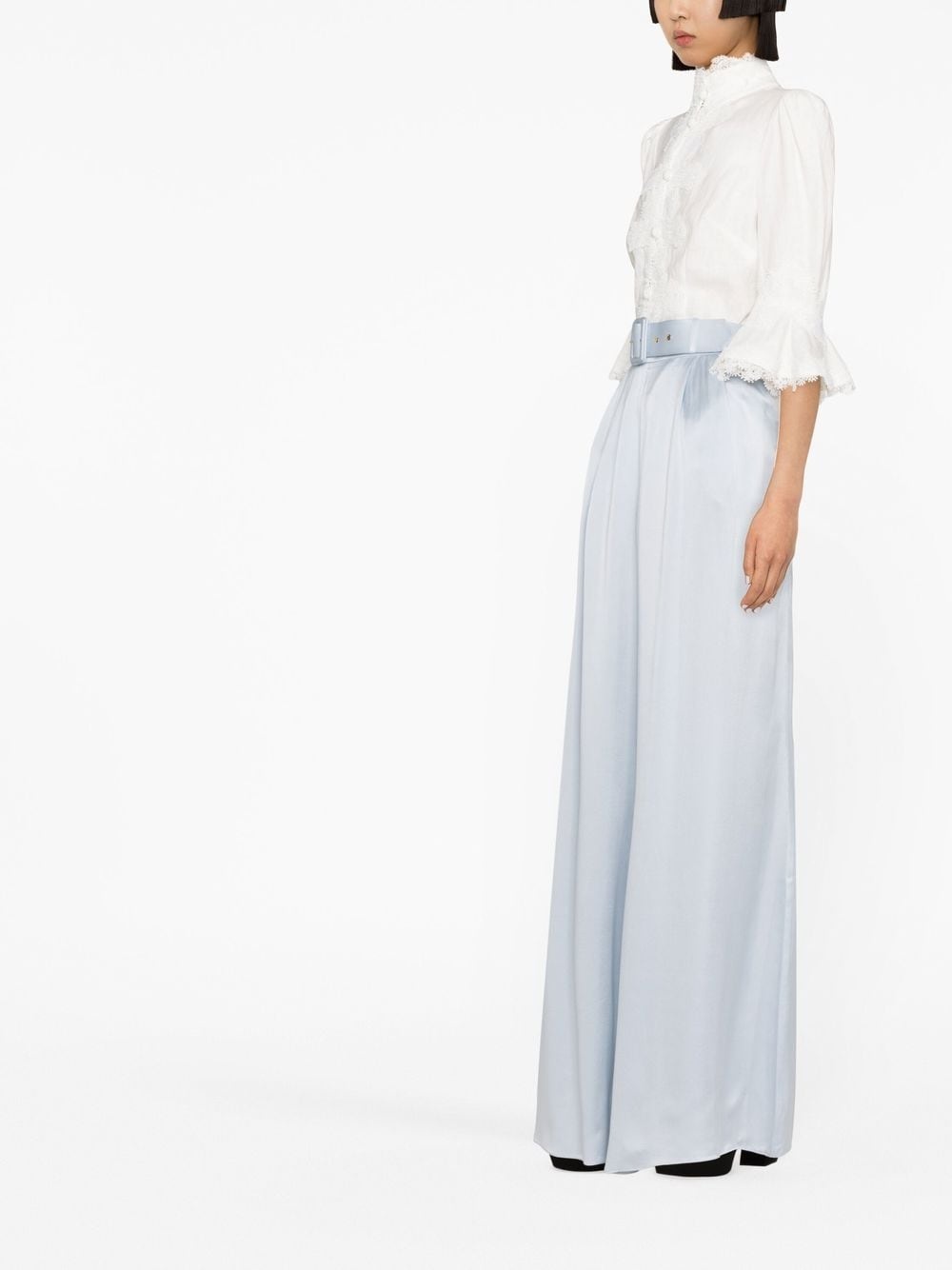 belted wide-leg trousers - 4