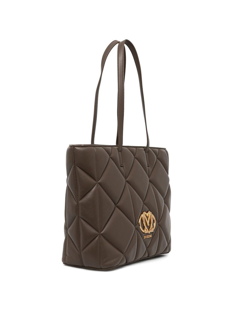 Moschino quilted logo-detail tote bag outlook