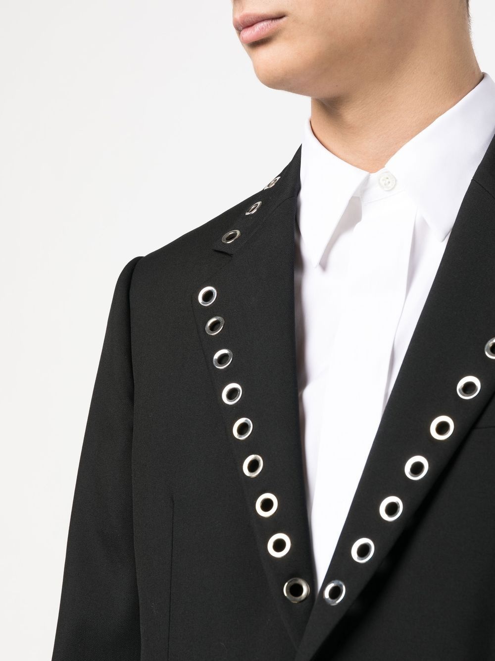 eyelet-detail blazer - 5