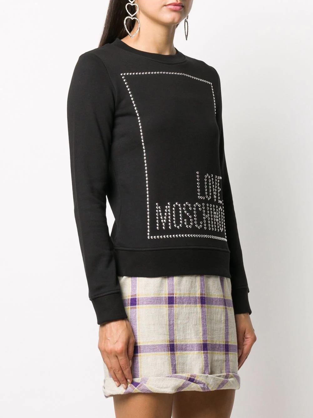 embellished logo sweatshirt - 3