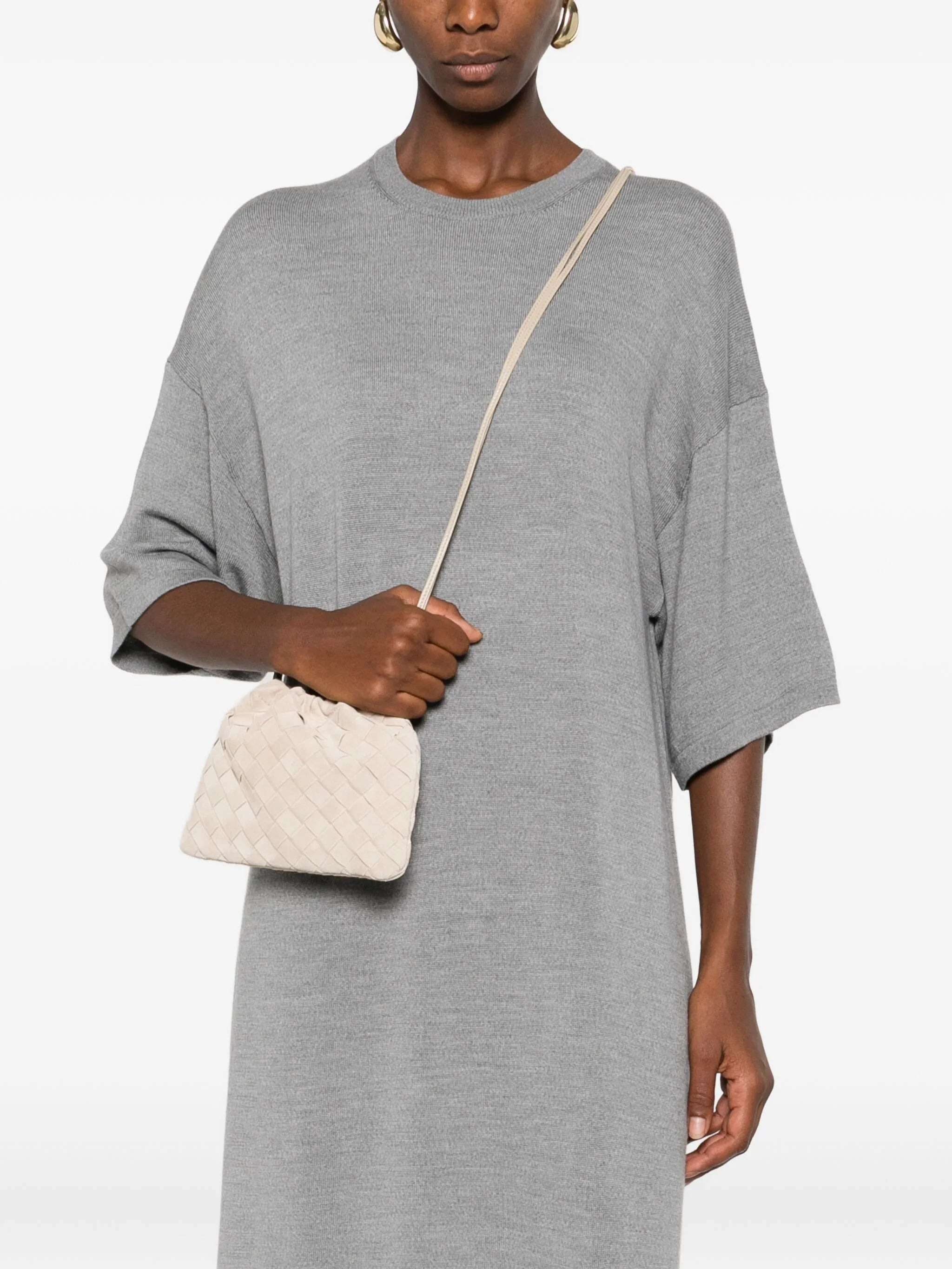 mini Intrecciato suede clutch - 2