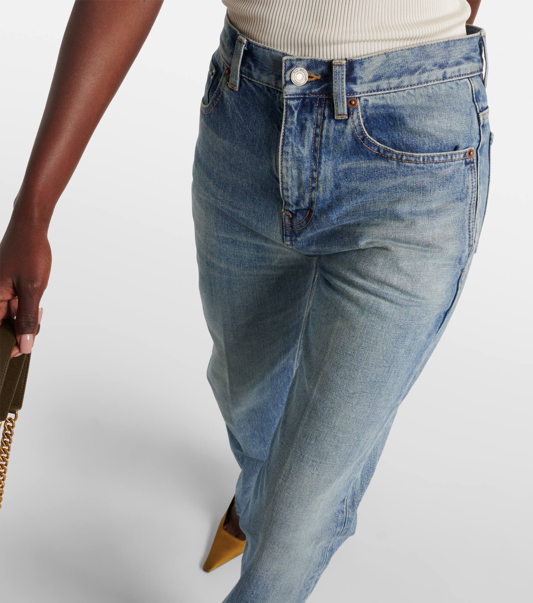 Mid-rise straight jeans - 4