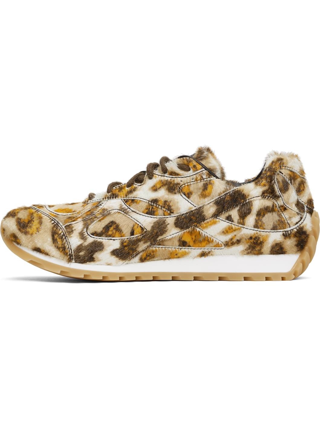 White & Orange Orbit Sneakers - 3