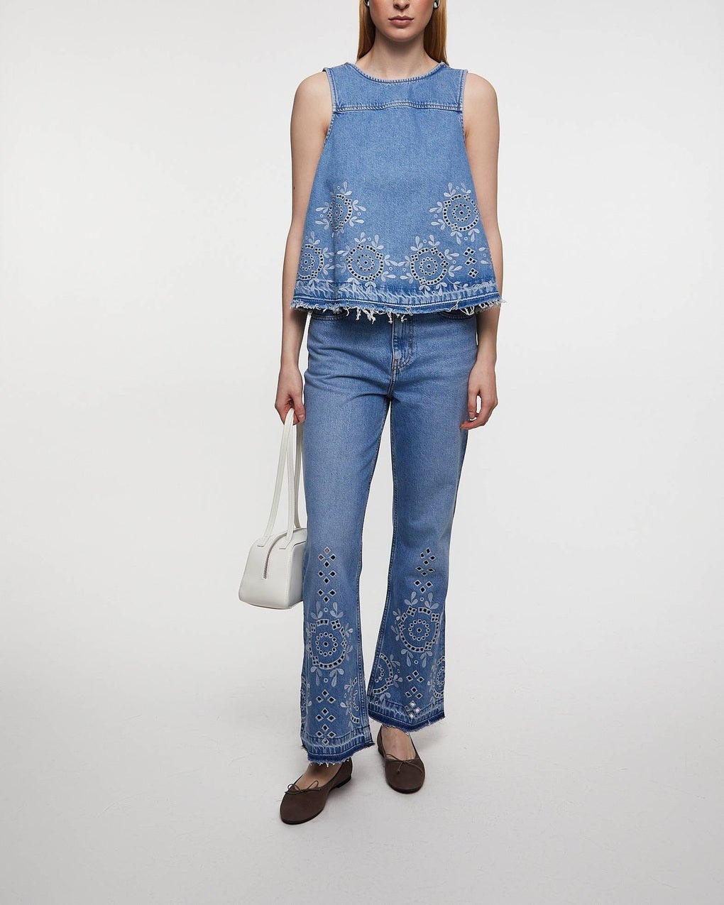 Top Broderie Anglaise Denim Light blue - 3