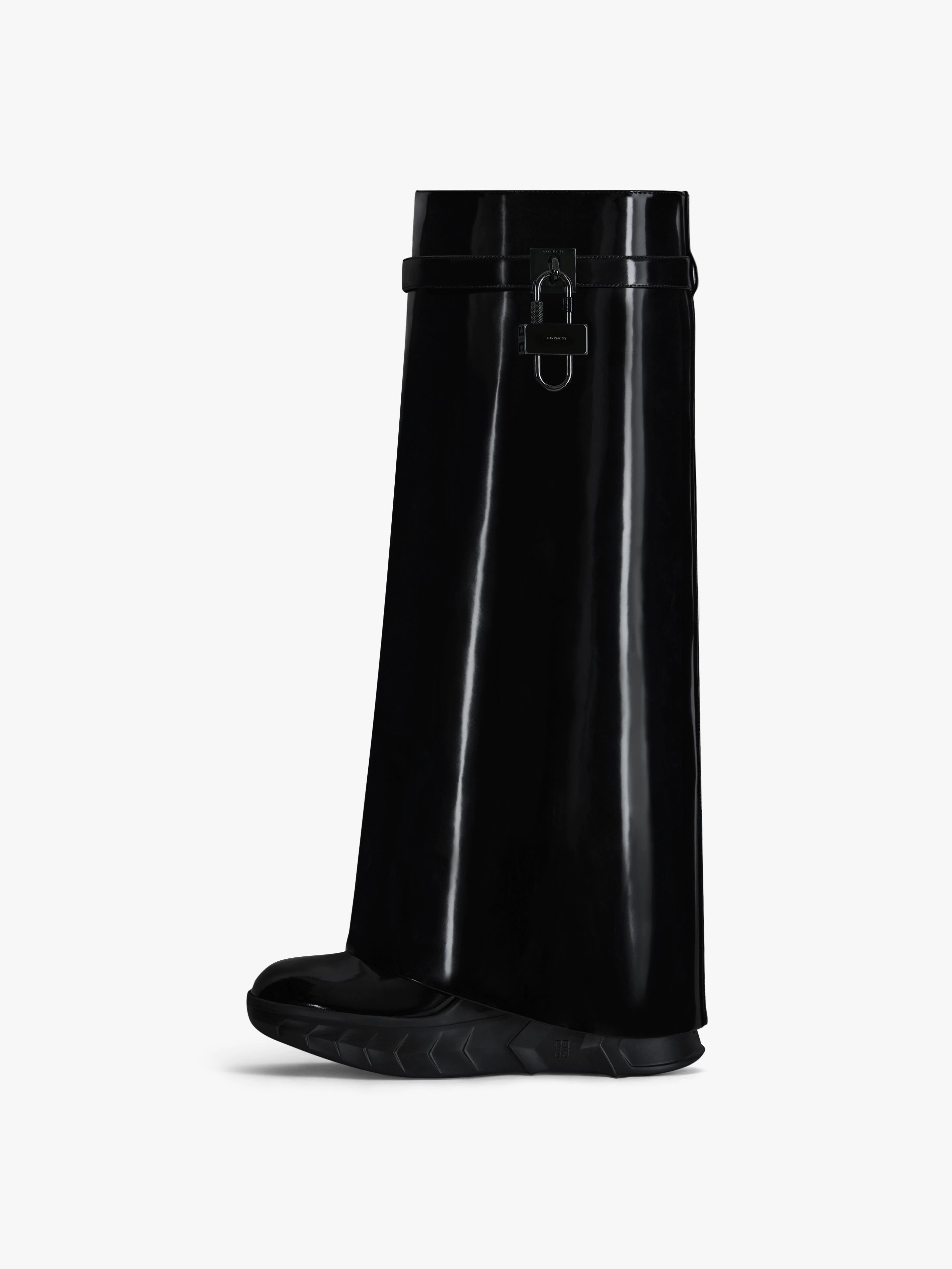 SHARK LOCK BIKER BOOTS IN PATENT LEATHER - 4
