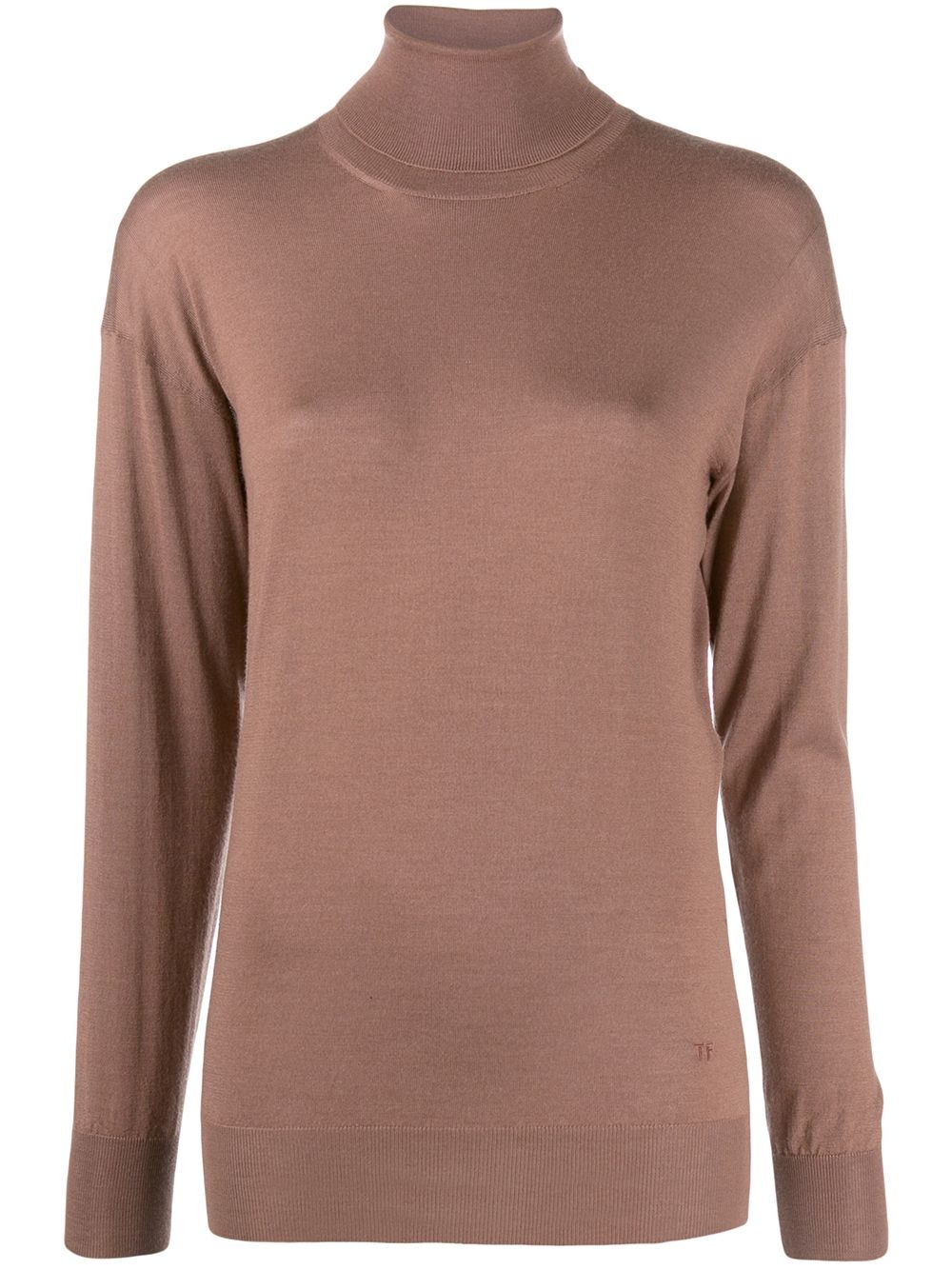 roll neck fine knit jumper - 1