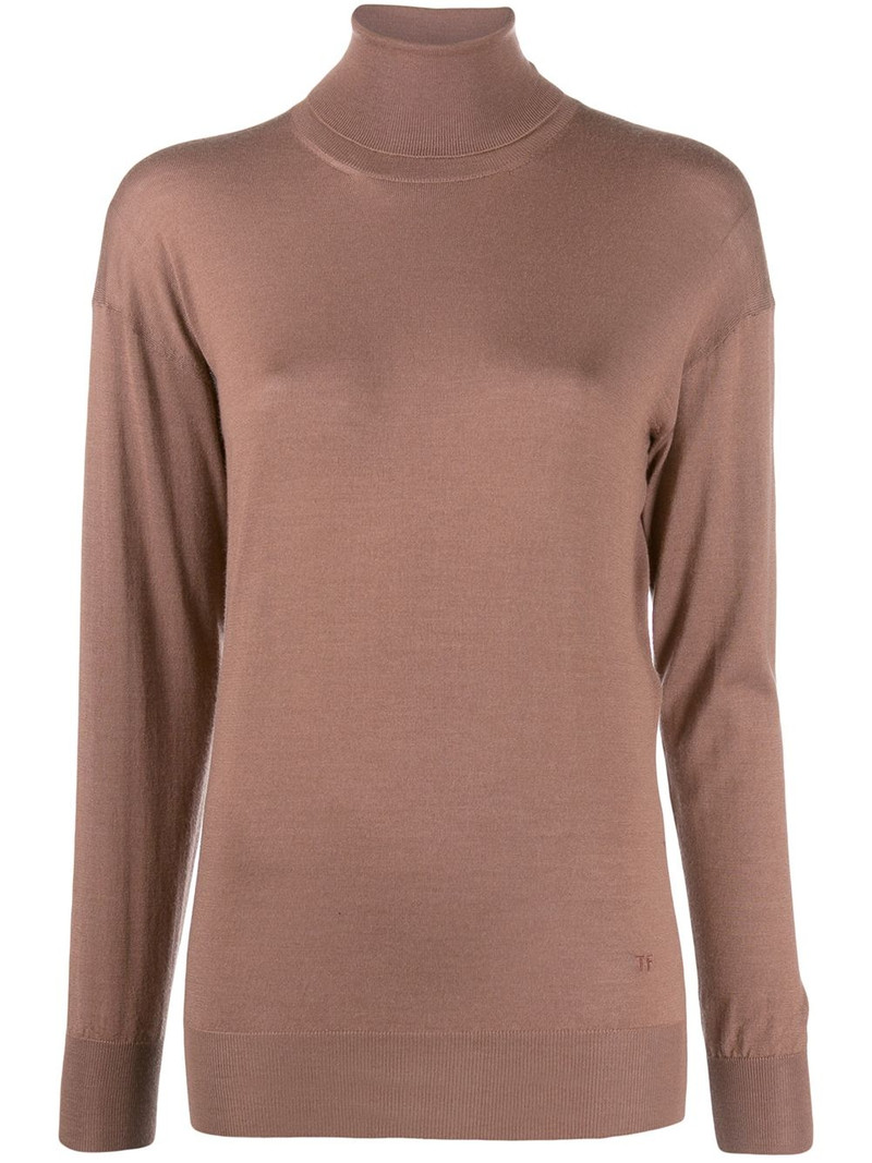 roll neck fine knit jumper 1