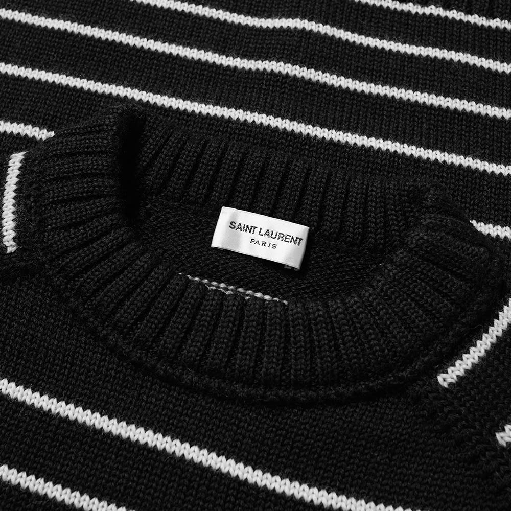 Saint Laurent Stripe Ribbed Crew Knit - 2