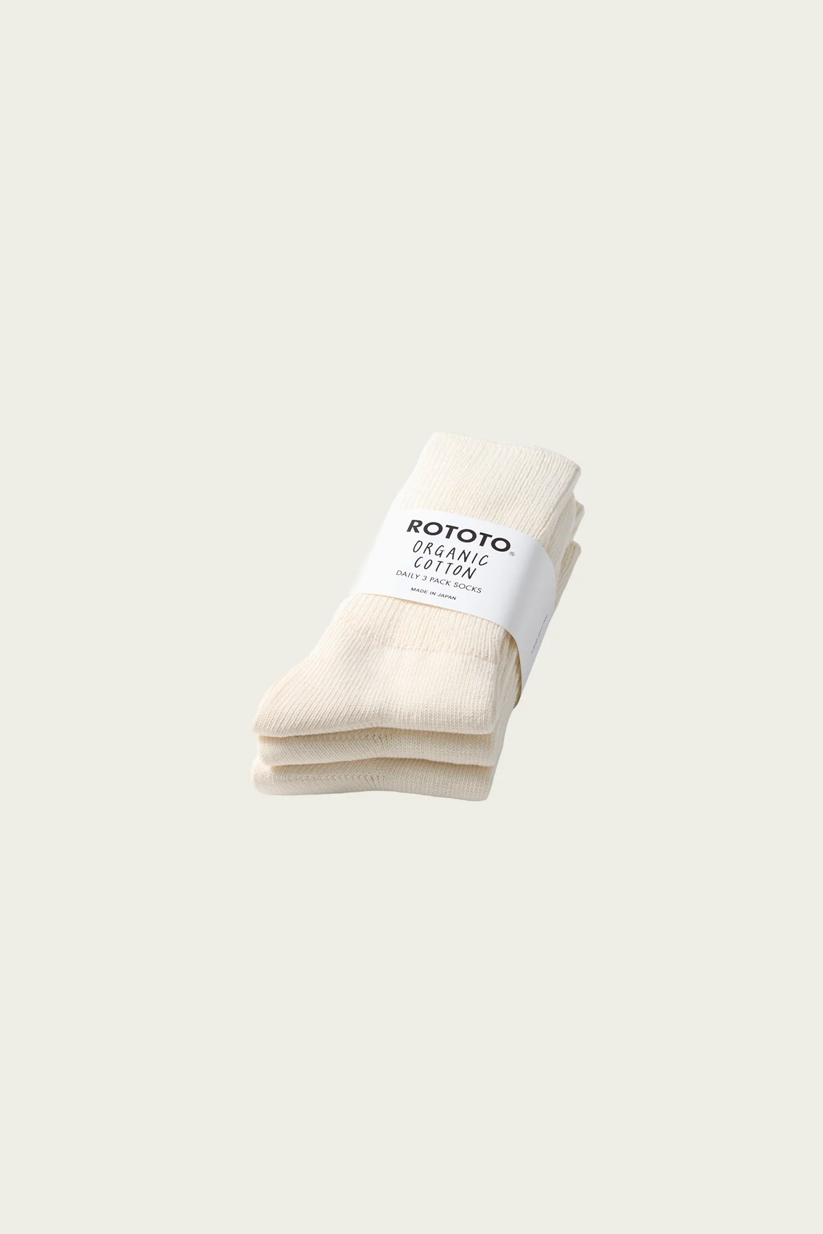 Organic Daily 3 Pack Ribbed Crew Socks - Ivory - 1