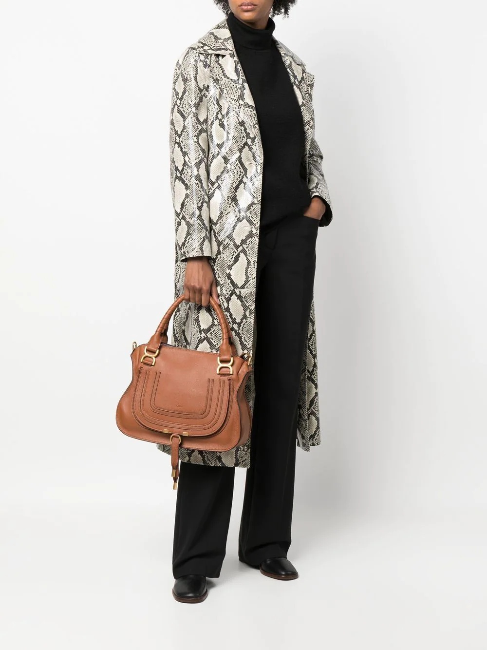Marcie grained-leather tote bag - 2