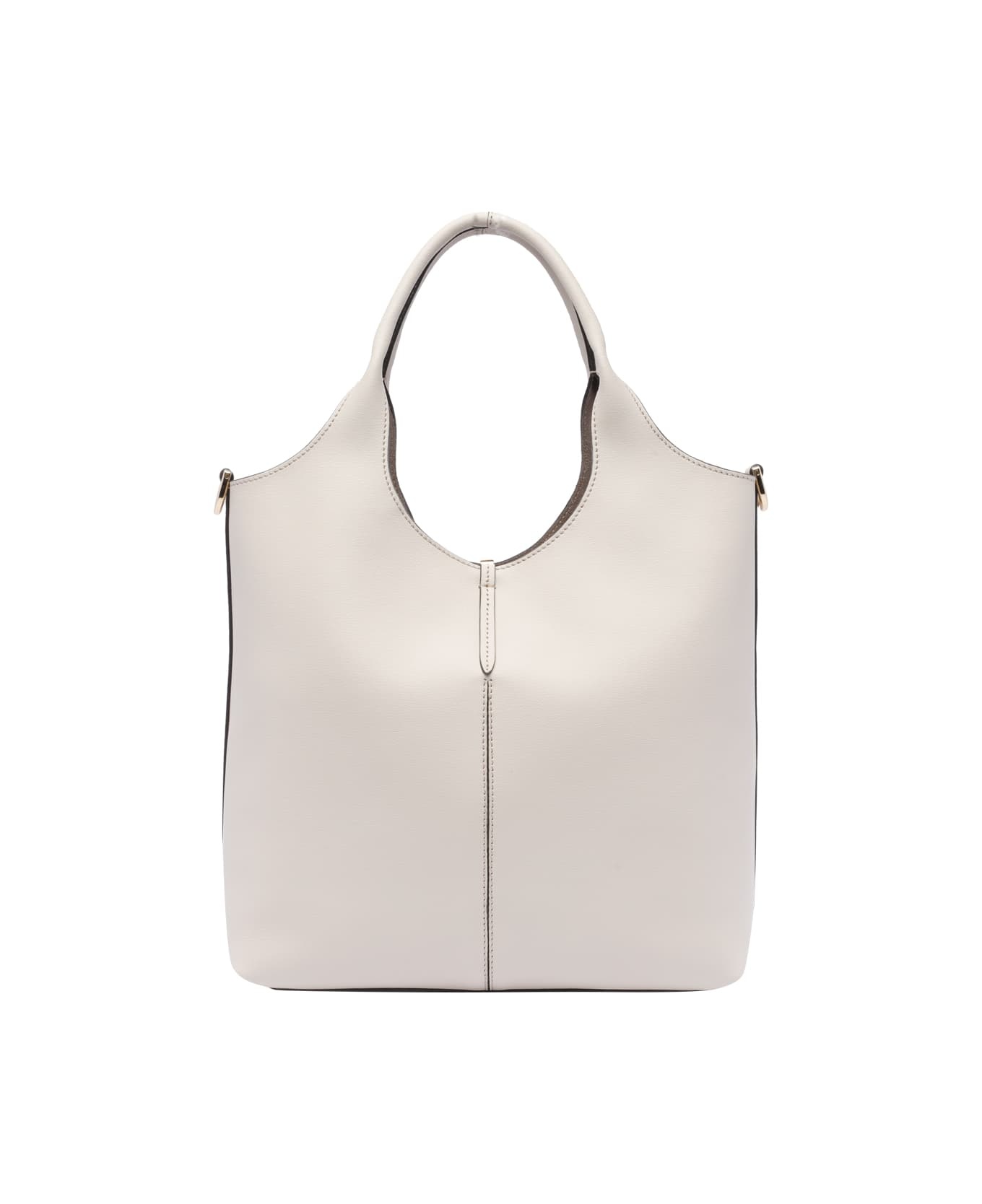 White Leather Shopping Bag - 3