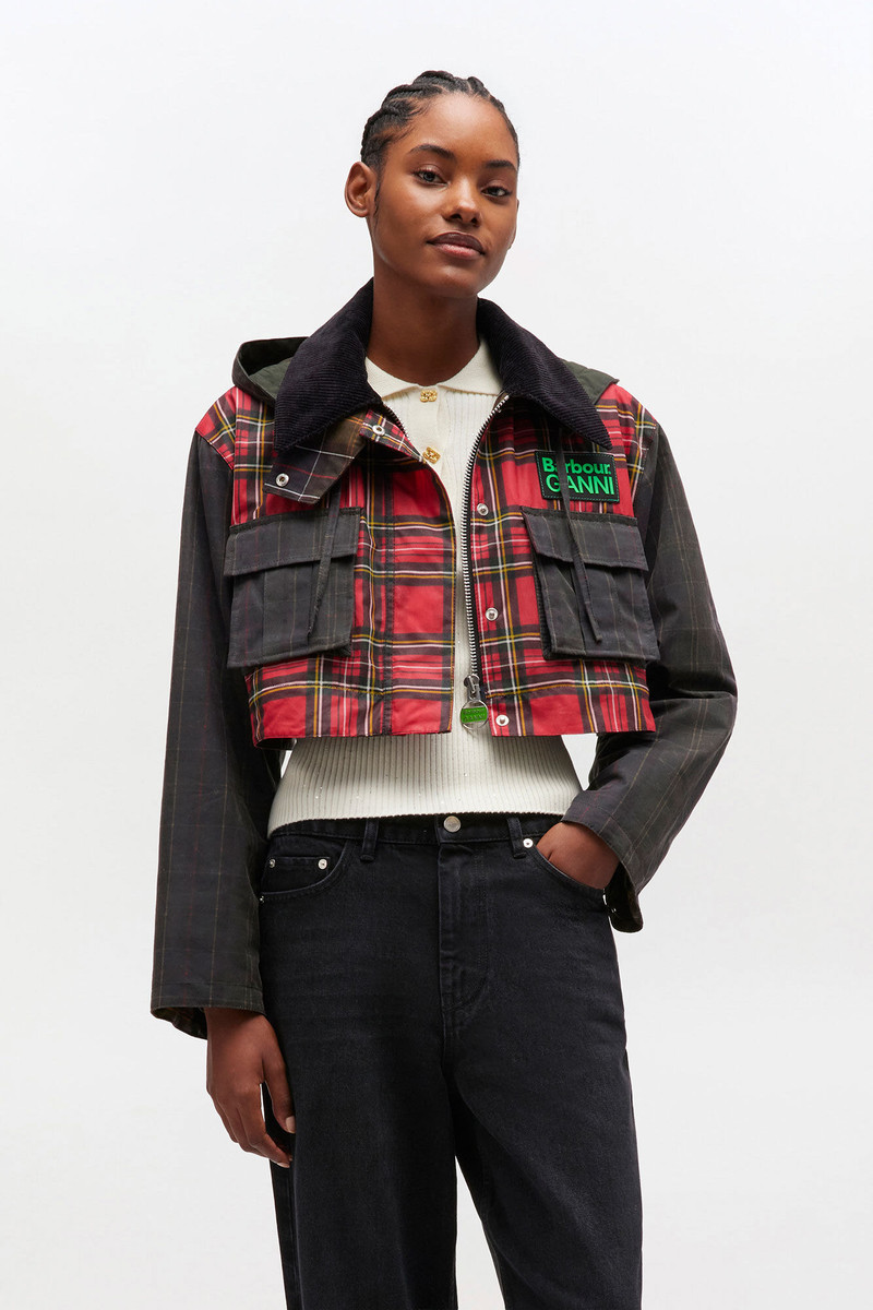 PEPLUM WAX JACKET IN TARTAN 5